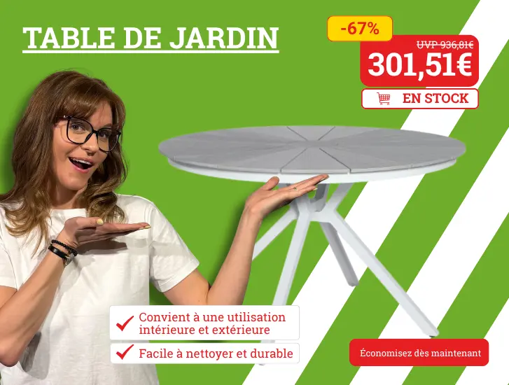 Table de jardin FREDERICA - profitez dès maintenant de cette offre