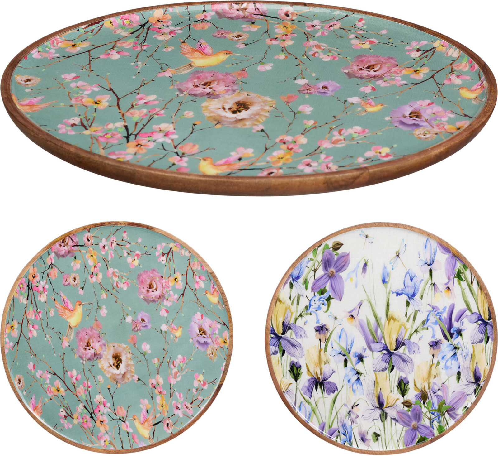 Assiette décorative fleurs EH