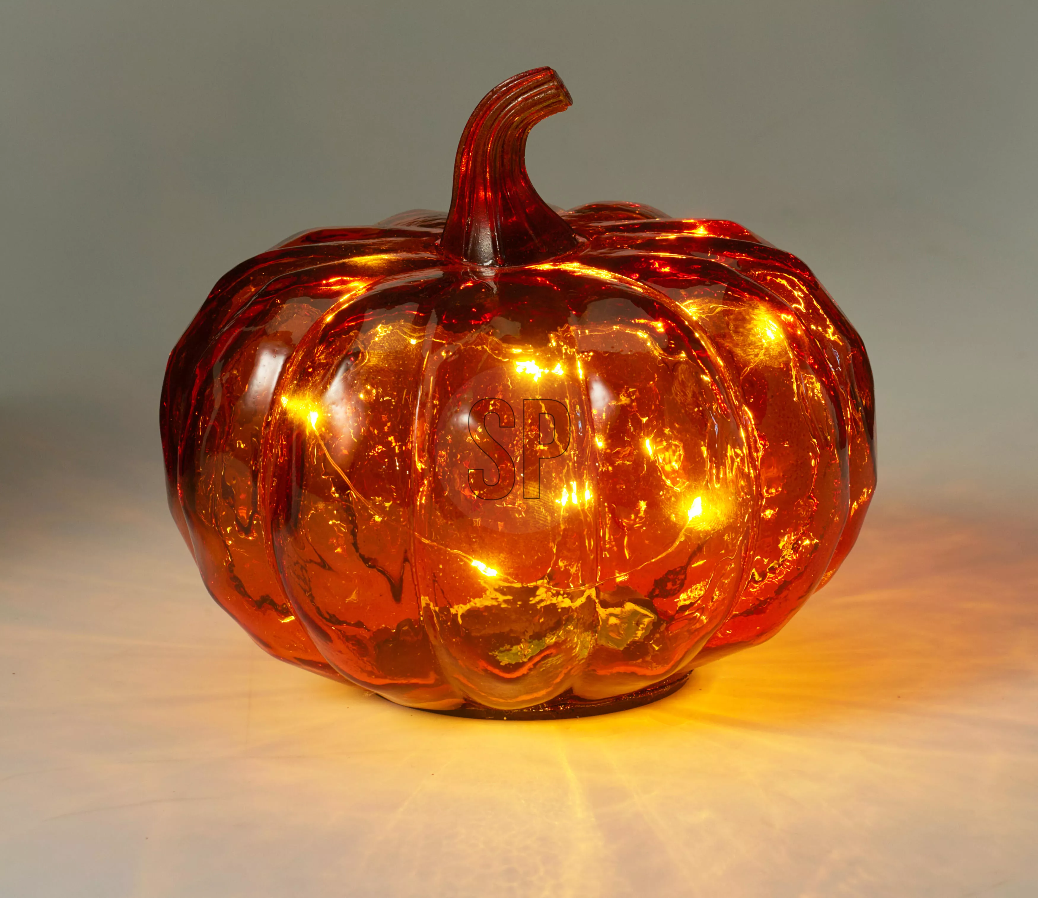 Citrouille en verre avec LED HERBST Citrouille en verre avec LED HERBST