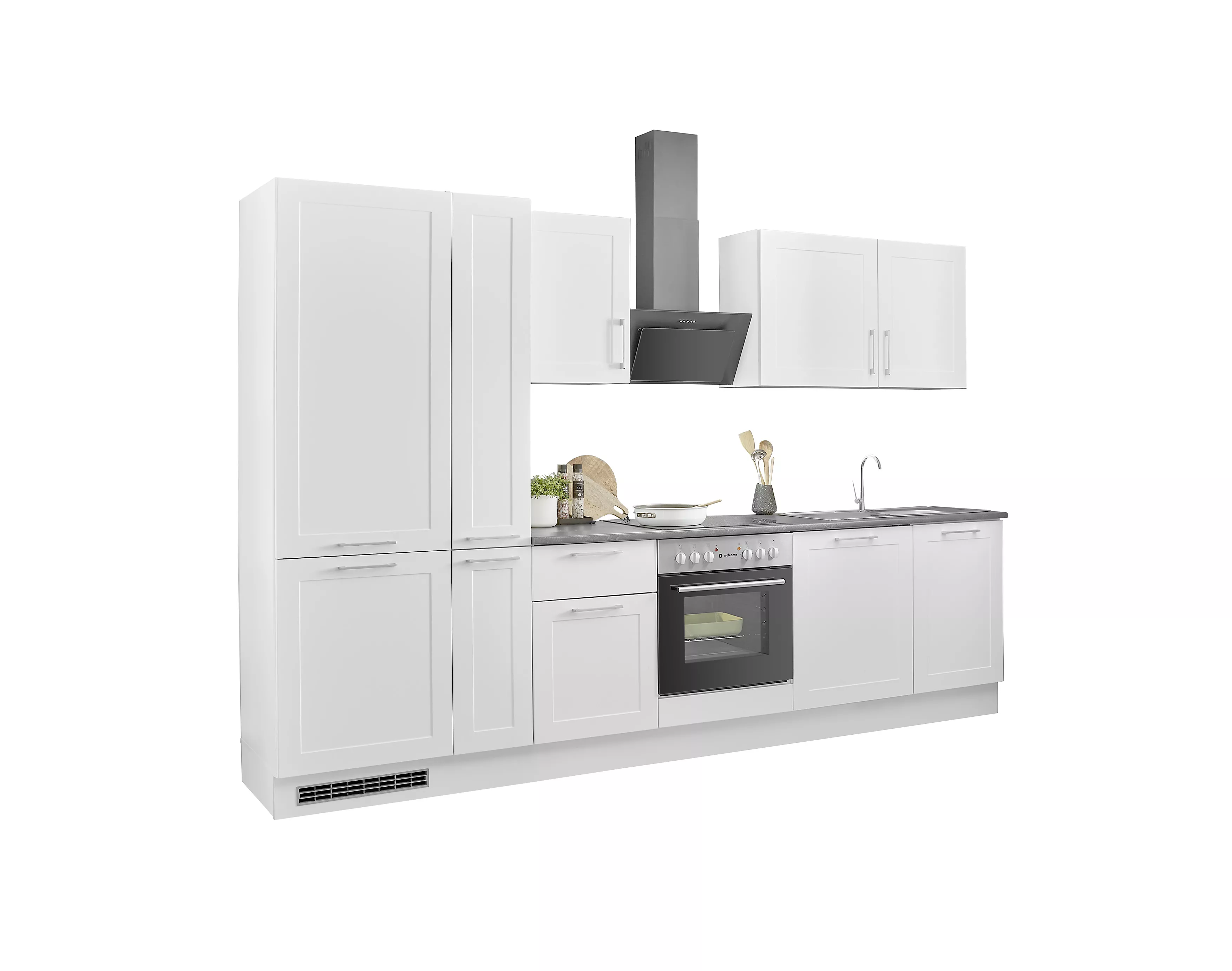 Bloc cuisine avec électroménager HASTINGS (bloc cuisine-frigo-armoire coulissante) I