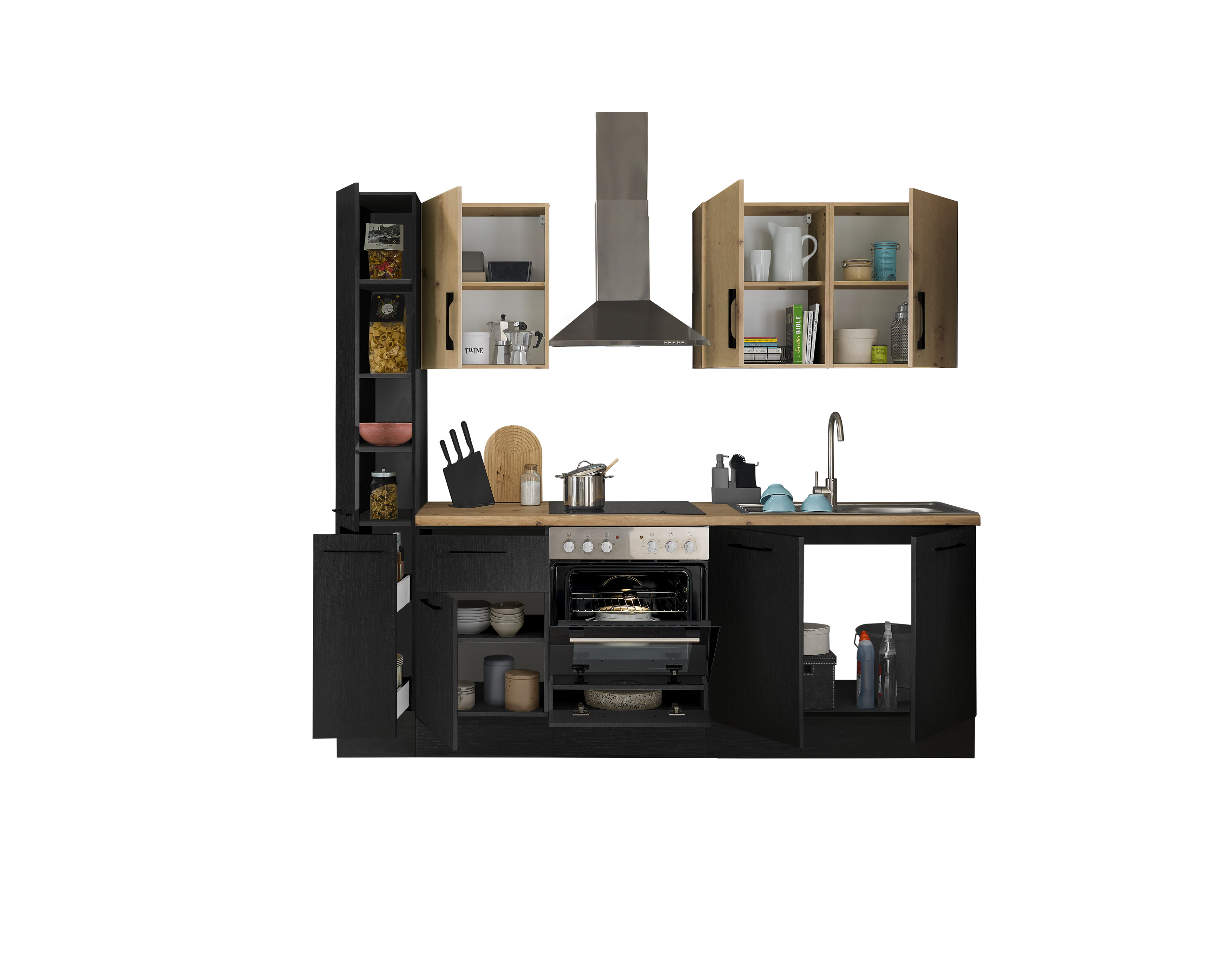 Bloc cuisine avec électroménager CORNWALL (bloc cuisine-armoire coulissante) III
