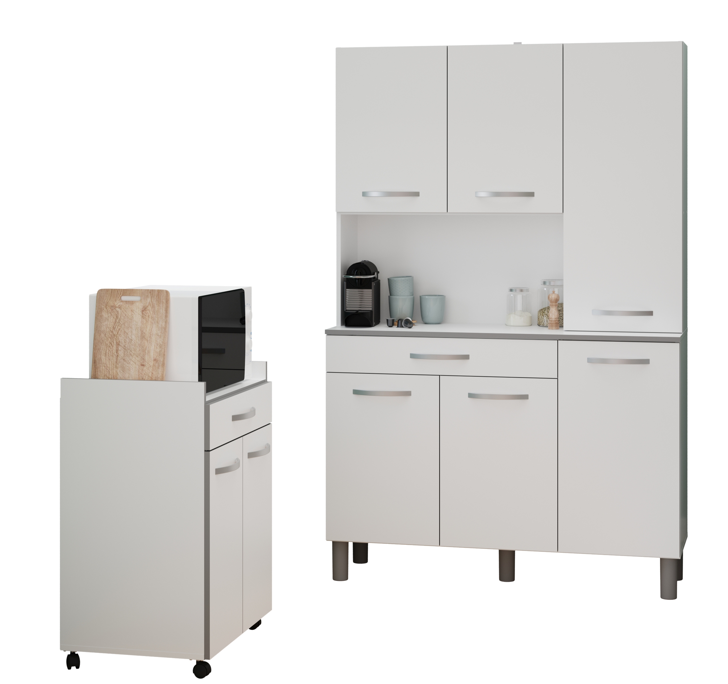 Ensemble buffet de cuisine et desserte à roulettes SEATTLE 1