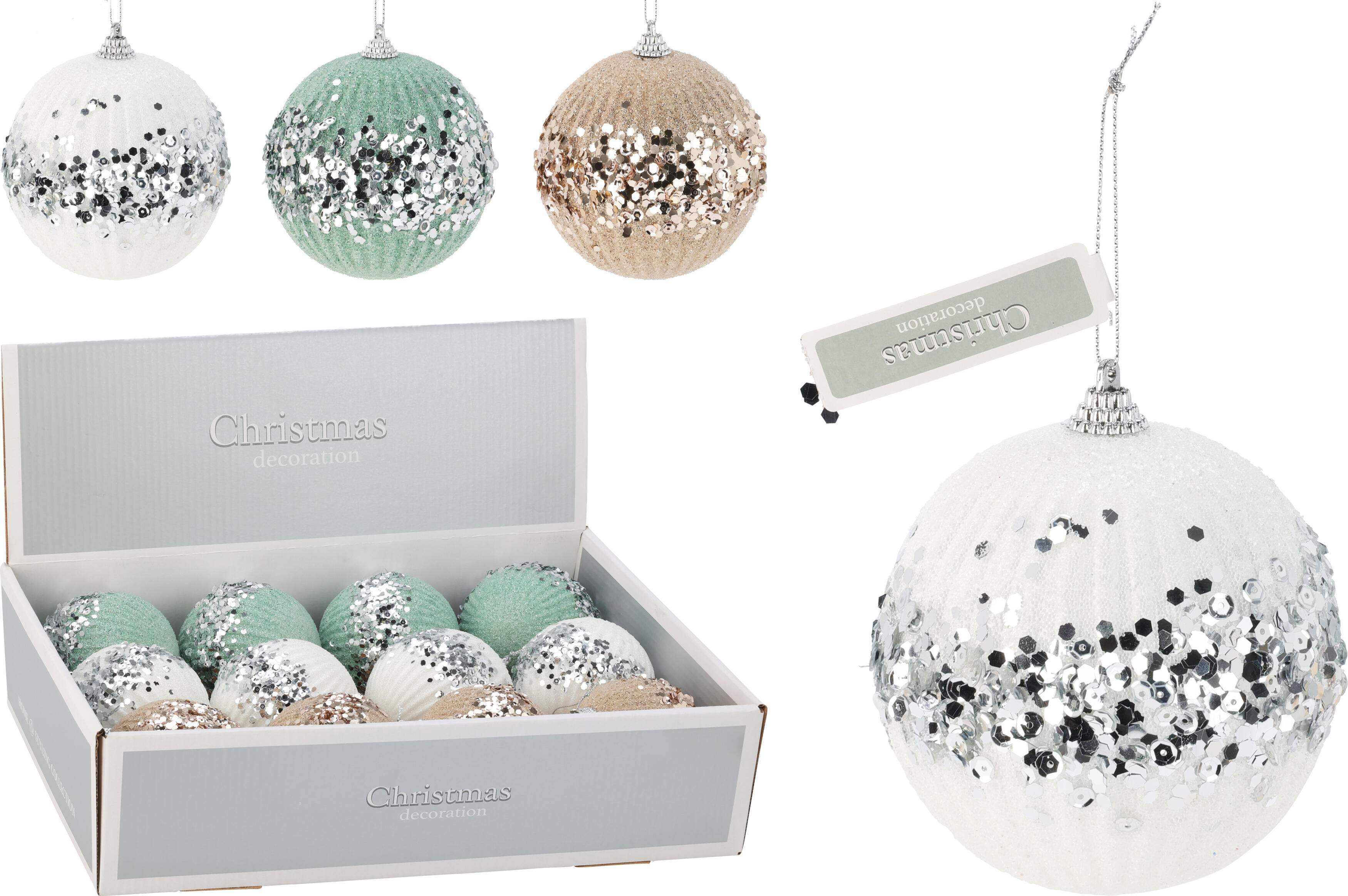 Boule de Noël à paillettes CHRISTMAS Boule de Noël à paillettes CHRISTMAS