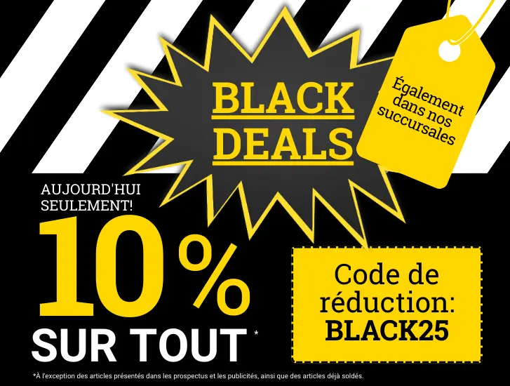 BLACK FRIDAY ! Aujourd'hui seulement, bénéficiez de 10 % de réduction sur tout*