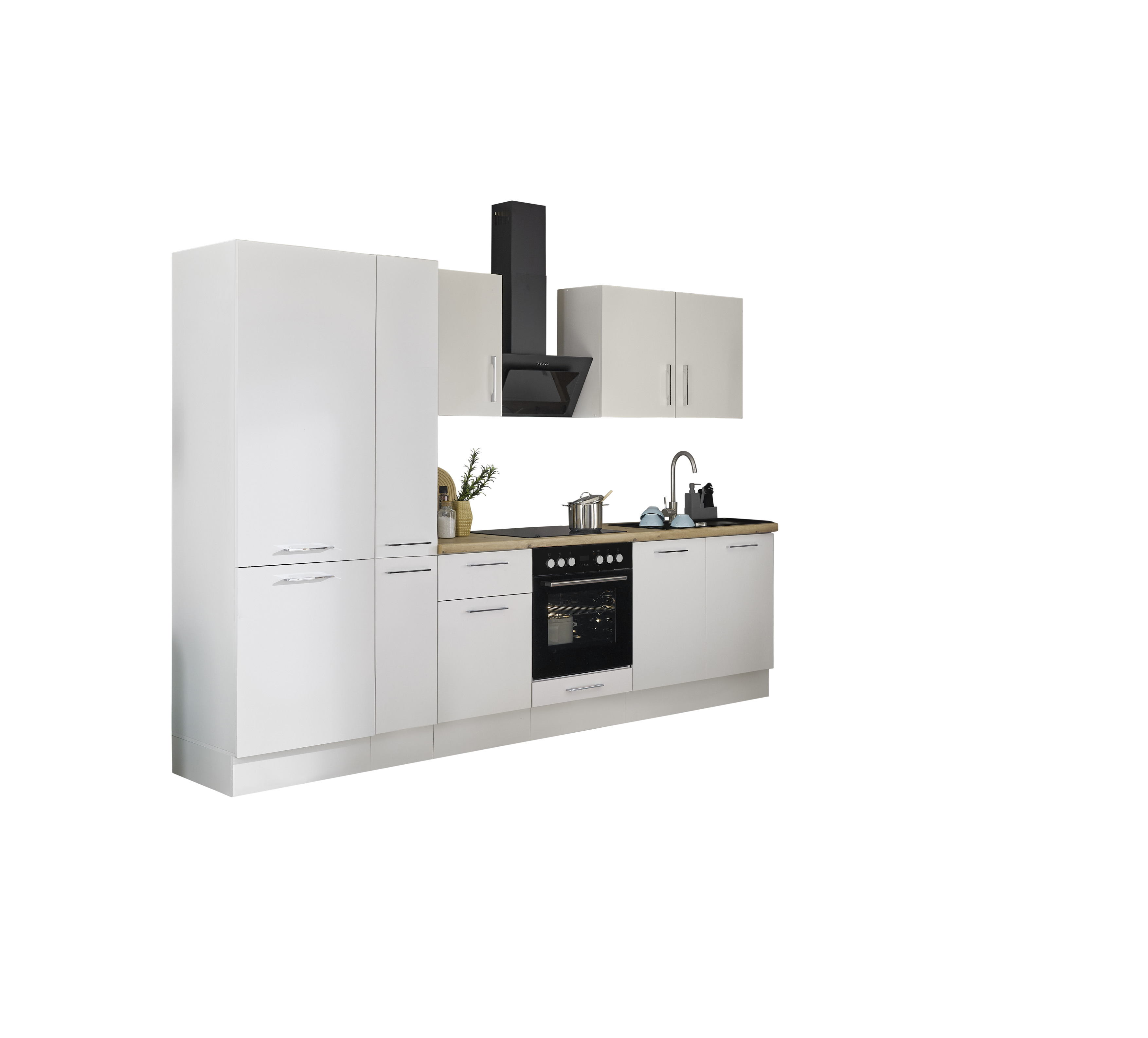 Bloc cuisine avec électroménager CORNWALL (bloc cuisine-réfrigérateur-armoire coulissante) II