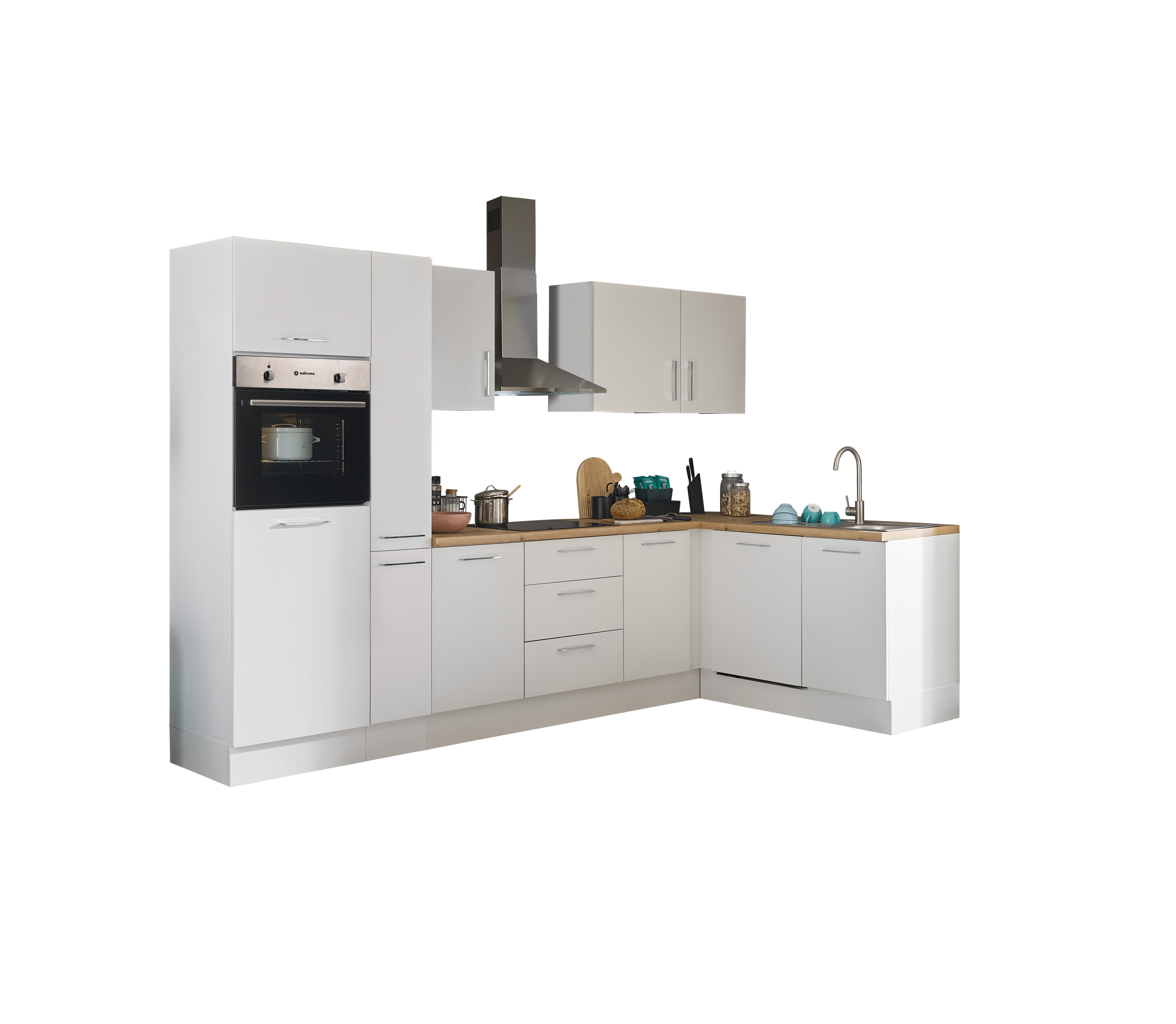 Bloc cuisine avec électroménager CORNWALL (cuisine d'angle-four-lave-vaisselle-réfrigérateur) III Bloc cuisine avec électroménager CORNWALL (cuisine d'angle-four-lave-vaisselle-réfrigérateur) III