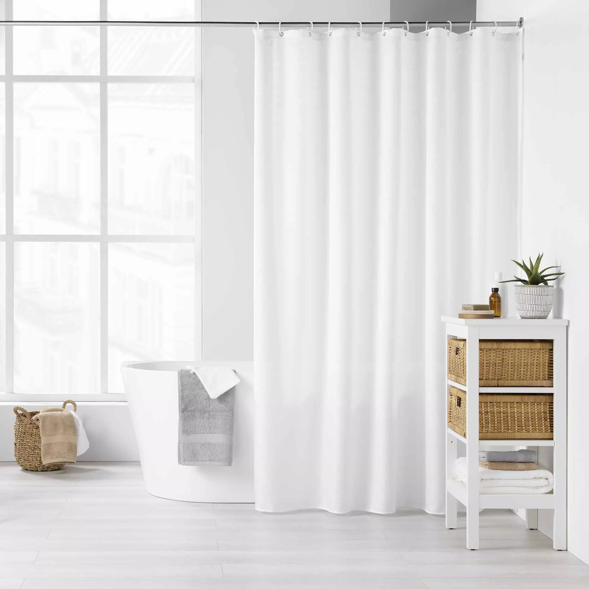 Rideau de douche avec anneaux YALINE