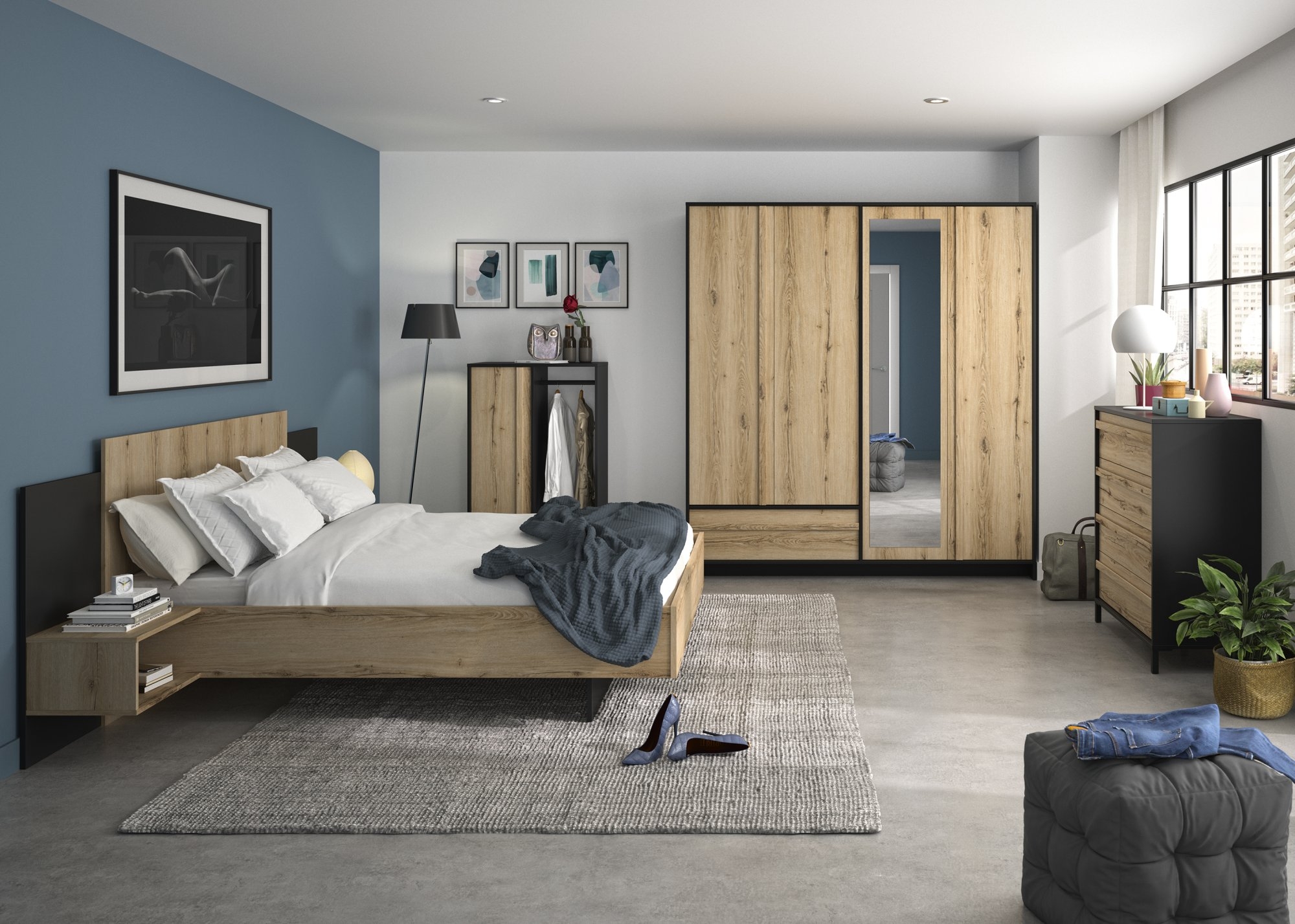 Chambre à coucher 4 éléments MIMIZAN SET 1 Chambre à coucher 4 éléments MIMIZAN SET 1