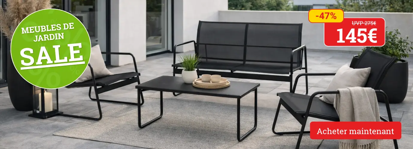 Ensemble de mobilier de jardin de style lounge. Découvrez-le ici