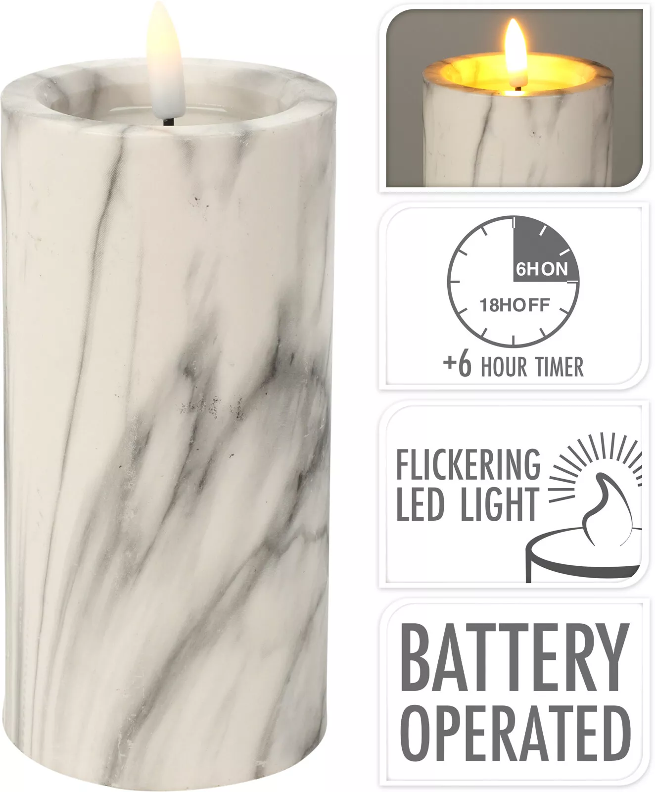 Bougie LED MARMOR