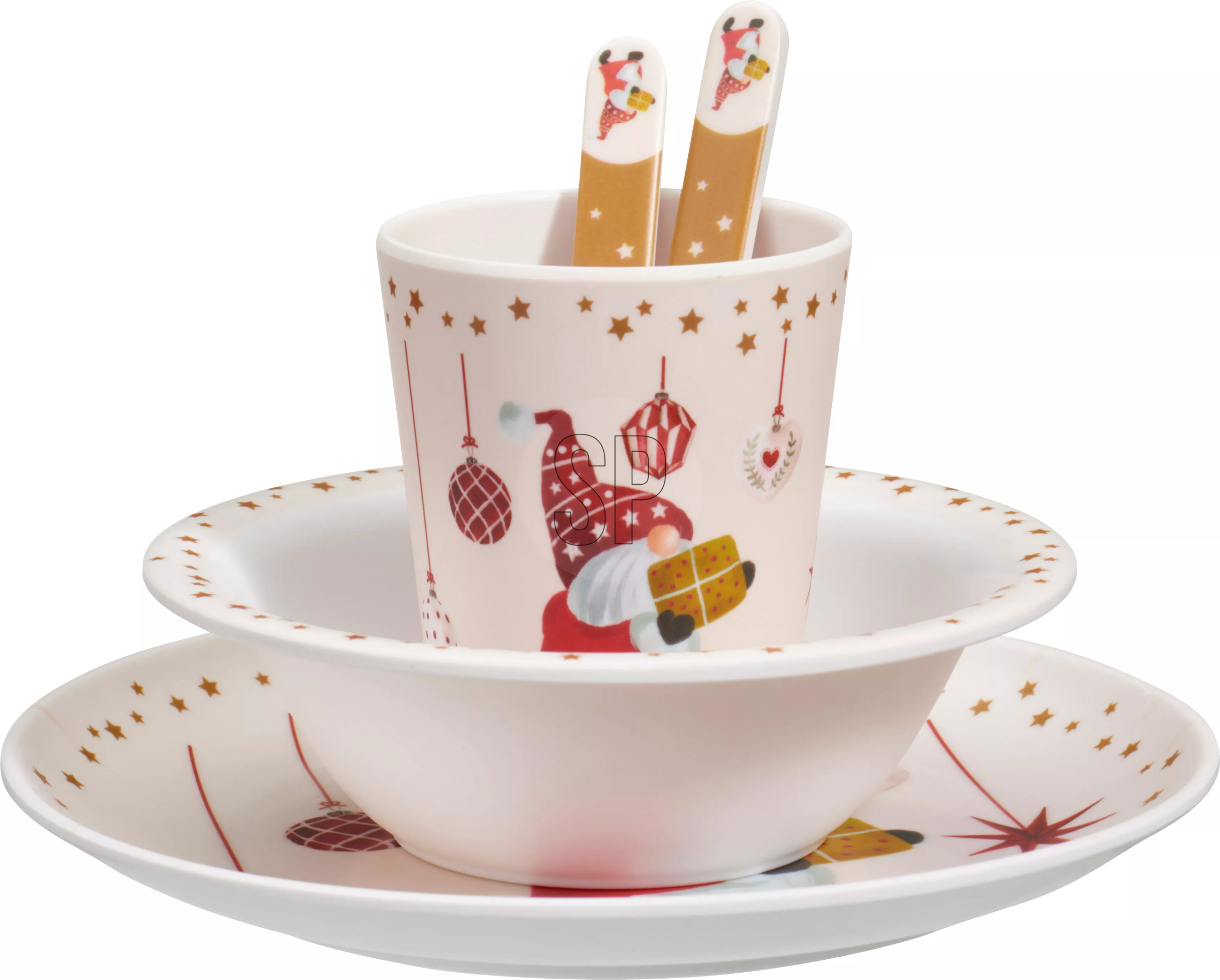 Set vaisselle pour enfant motif lutin 5 pièces CHRISTMAS