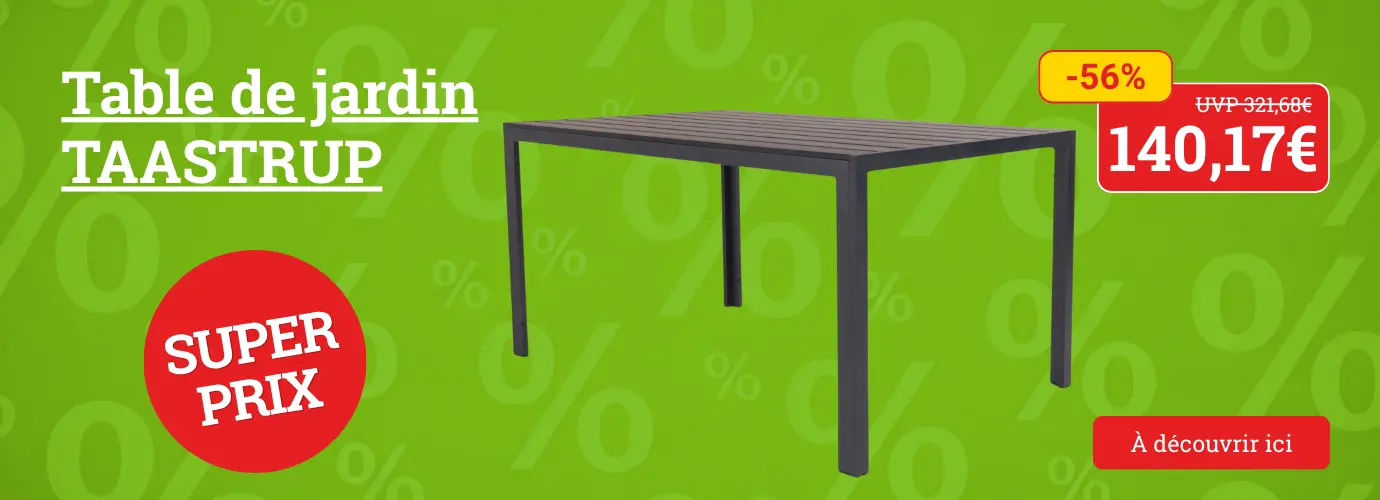 MEGA Prix! Table de jardin TAASTRUP