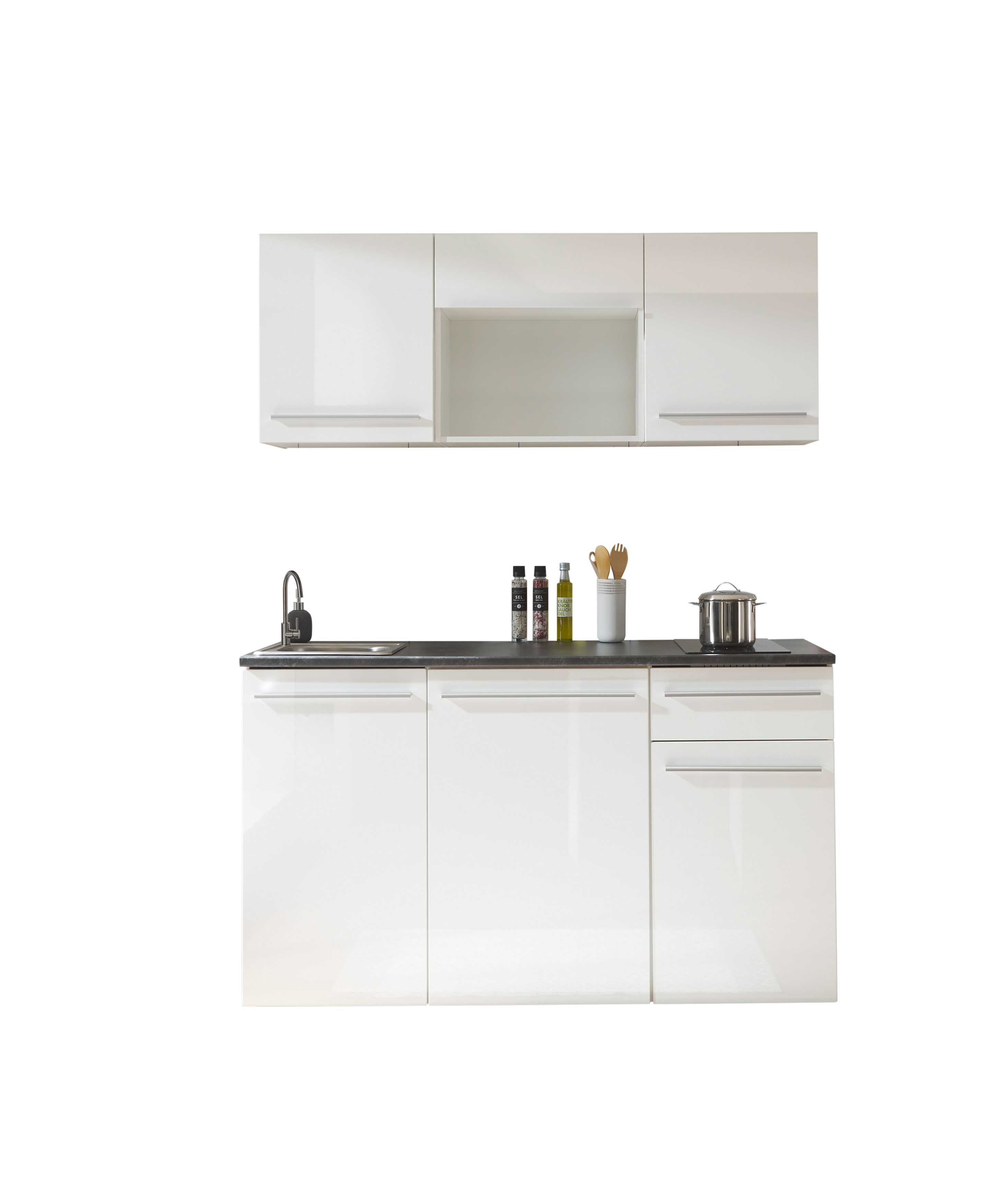 Bloc cuisine avec électroménager JAZZ SINGLE Z 160 WHITE EE Bloc cuisine avec électroménager JAZZ SINGLE Z 160 WHITE EE