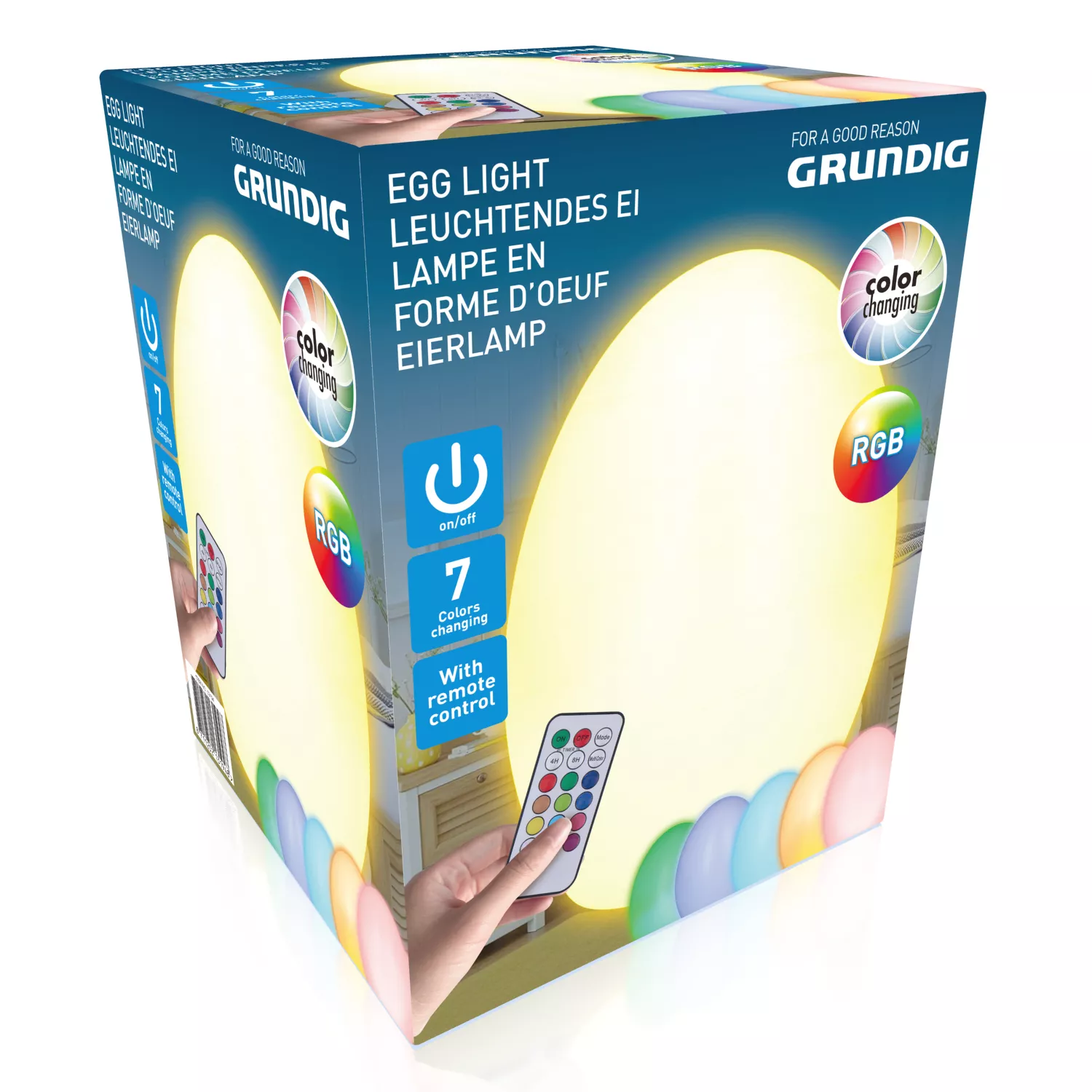 Lampe LED en forme d'œuf avec variateur de couleurs ALPINA