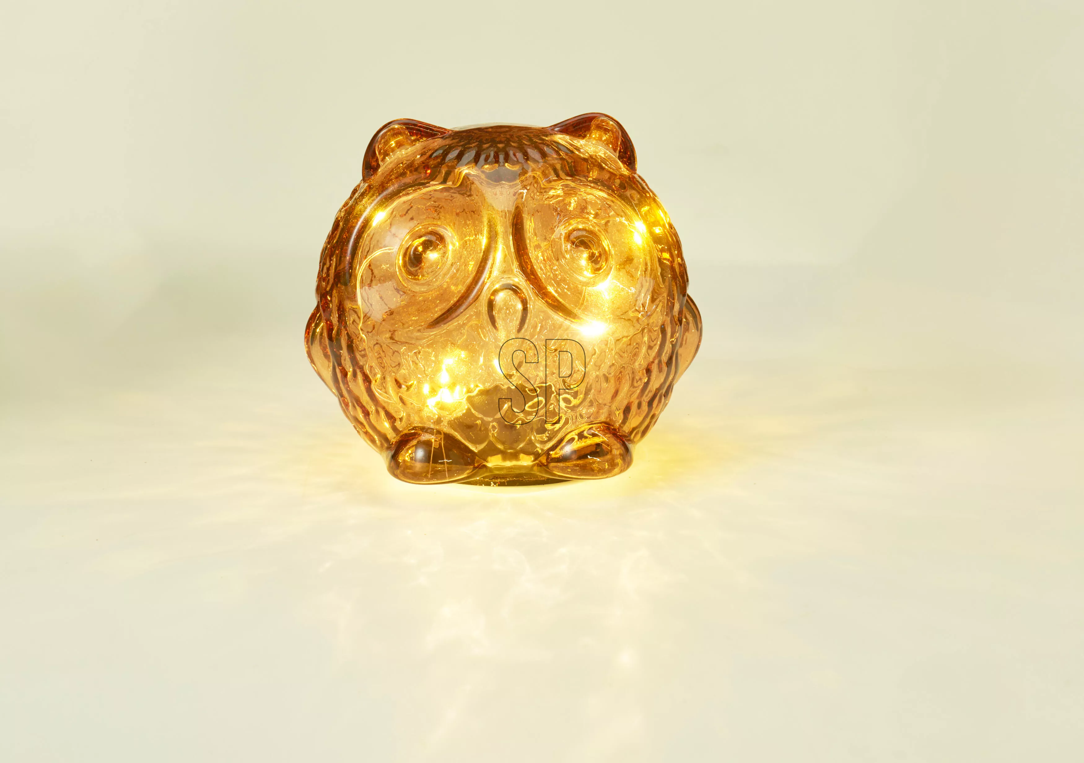 Hibou en verre avec LED HERBST Hibou en verre avec LED HERBST