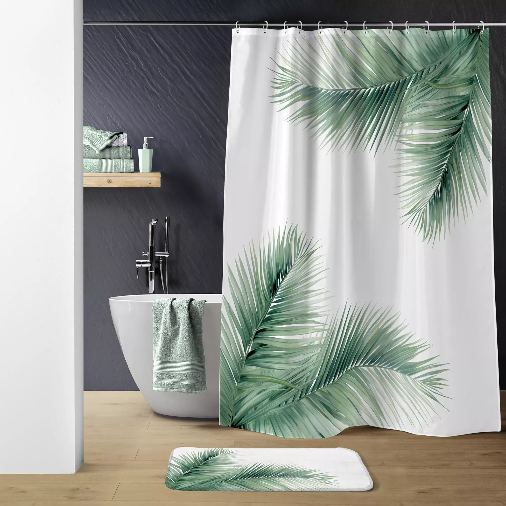 Rideau de douche avec anneaux HAVANE