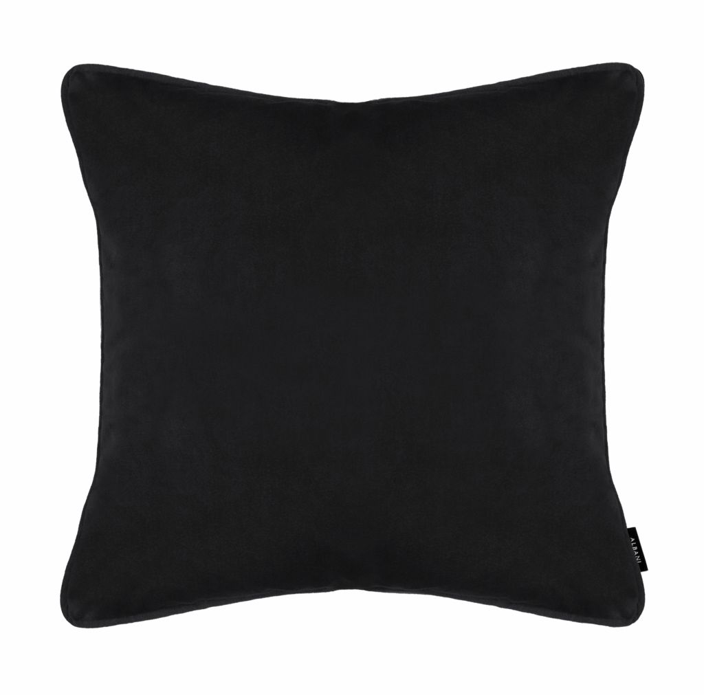 Housse de coussin 48x48cm ton noir GLORY