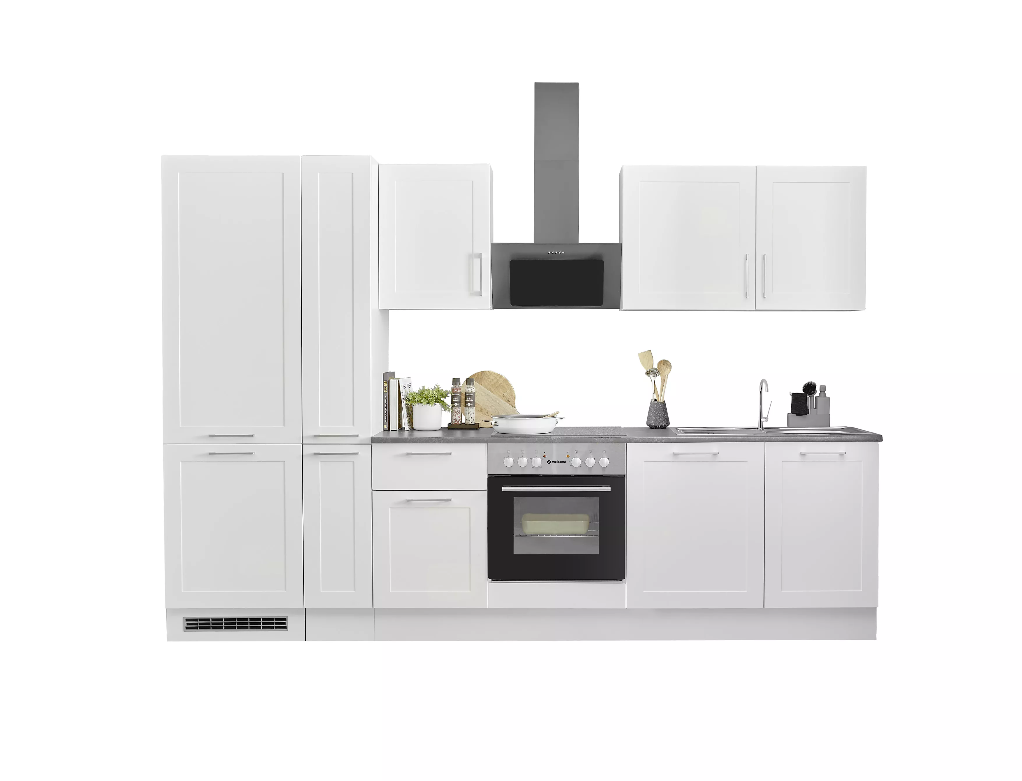 Bloc cuisine avec électroménager HASTINGS (bloc cuisine-frigo-armoire coulissante) I