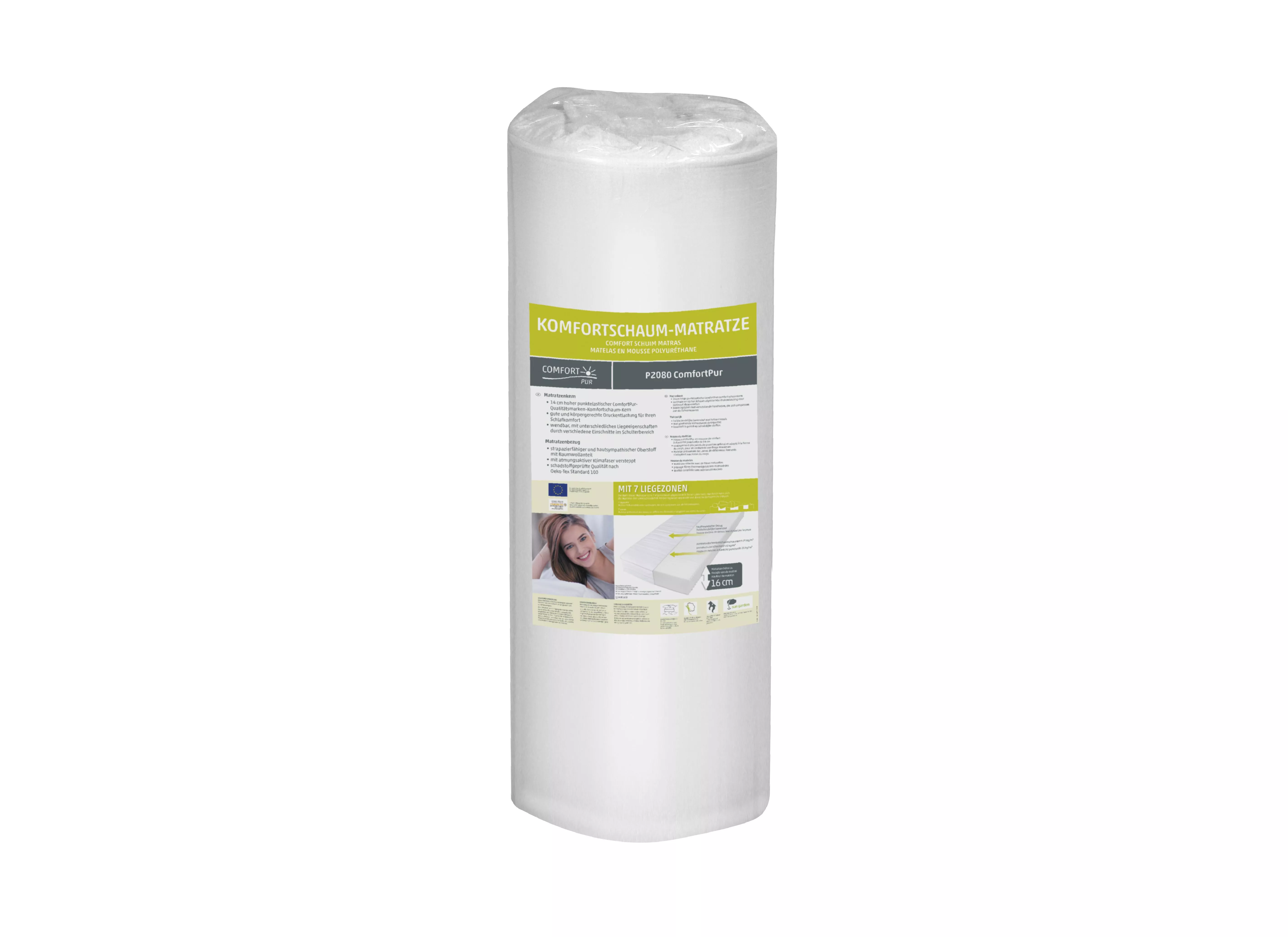 Matelas 7 zones en mousse confort 90 x 200 cm P2080 COMFORT PUR