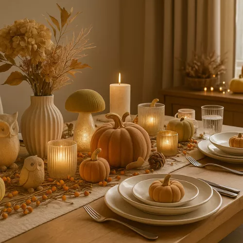 Décoration d'automne dans des tons naturels