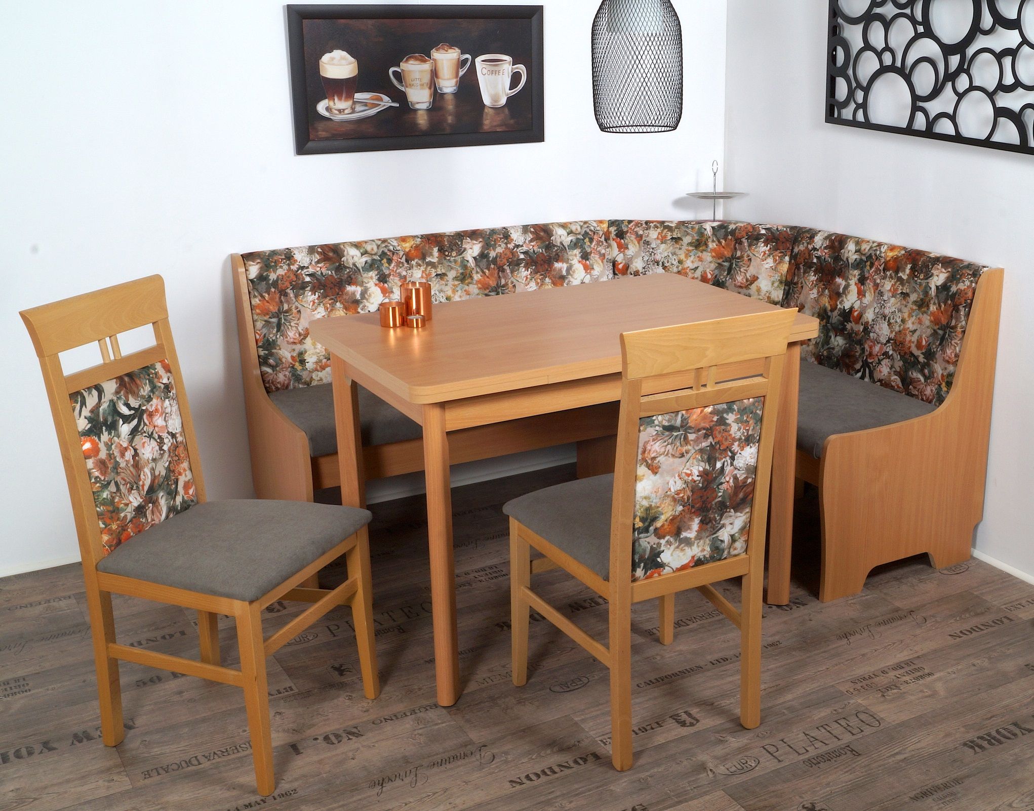 Coin repas avec banquette d'angle 4 éléments BREMEN FG