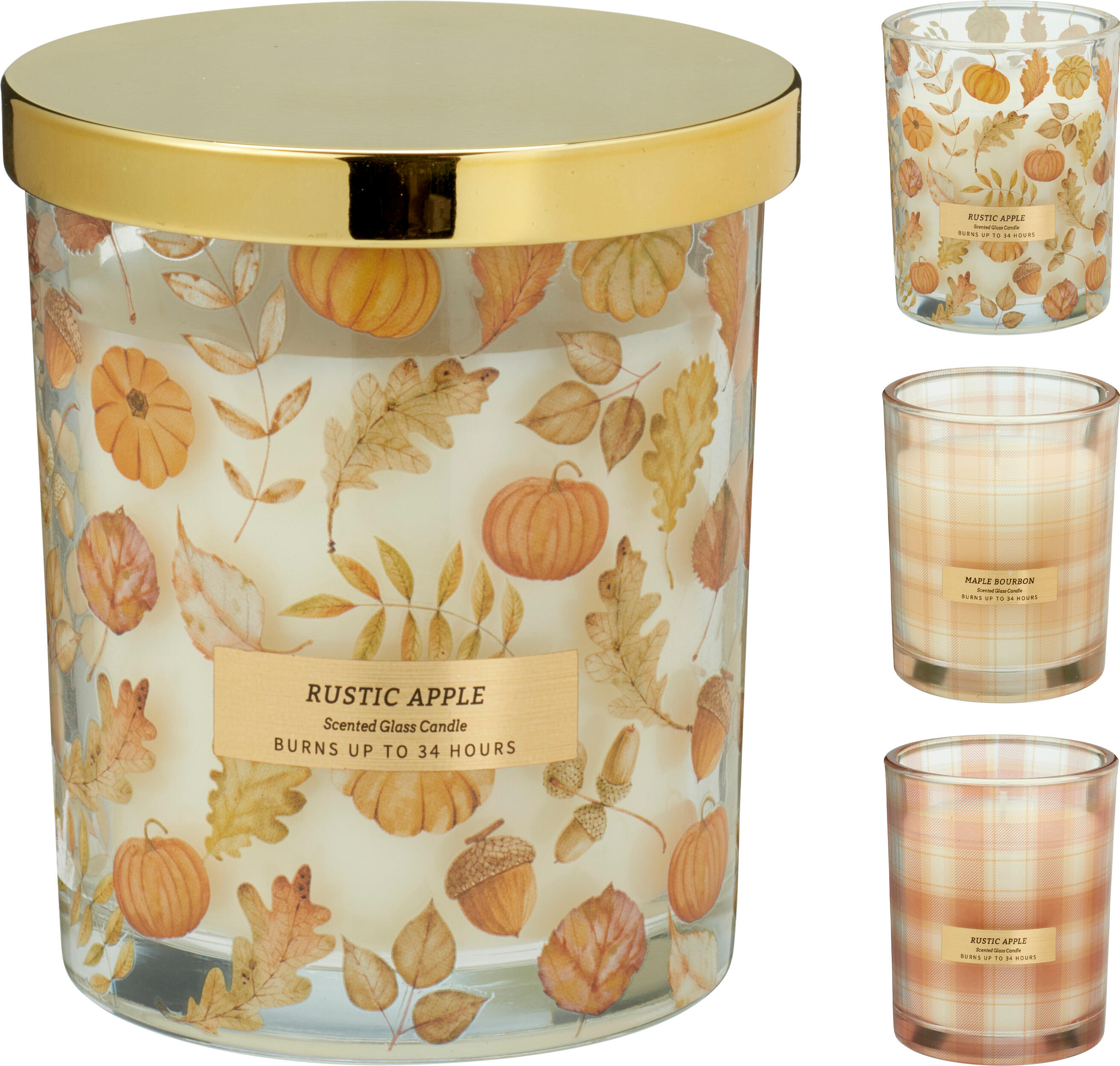 Bougie dans pot en verre HERBST