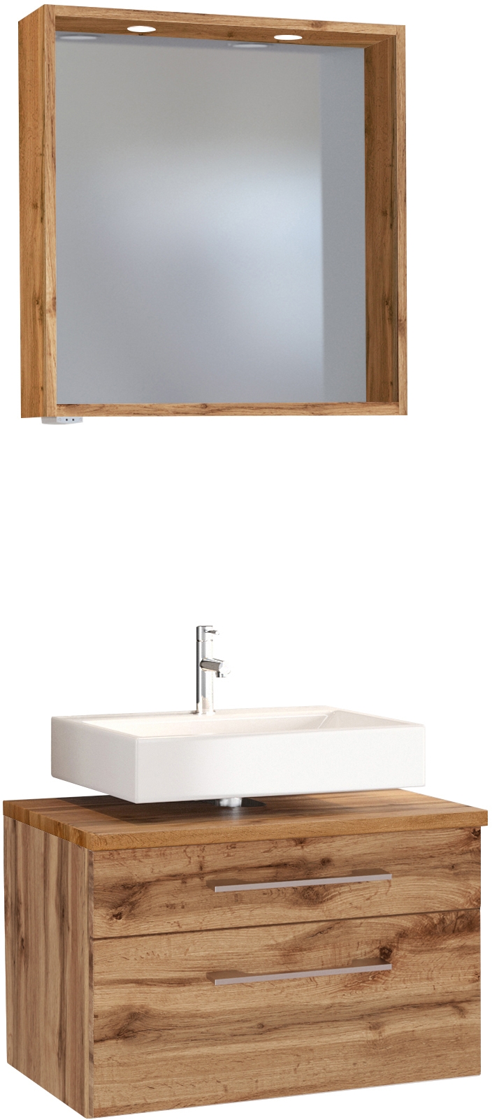 Meuble sous vasque 60 avec panneau miroir DAVOS Meuble sous vasque 60 avec panneau miroir DAVOS
