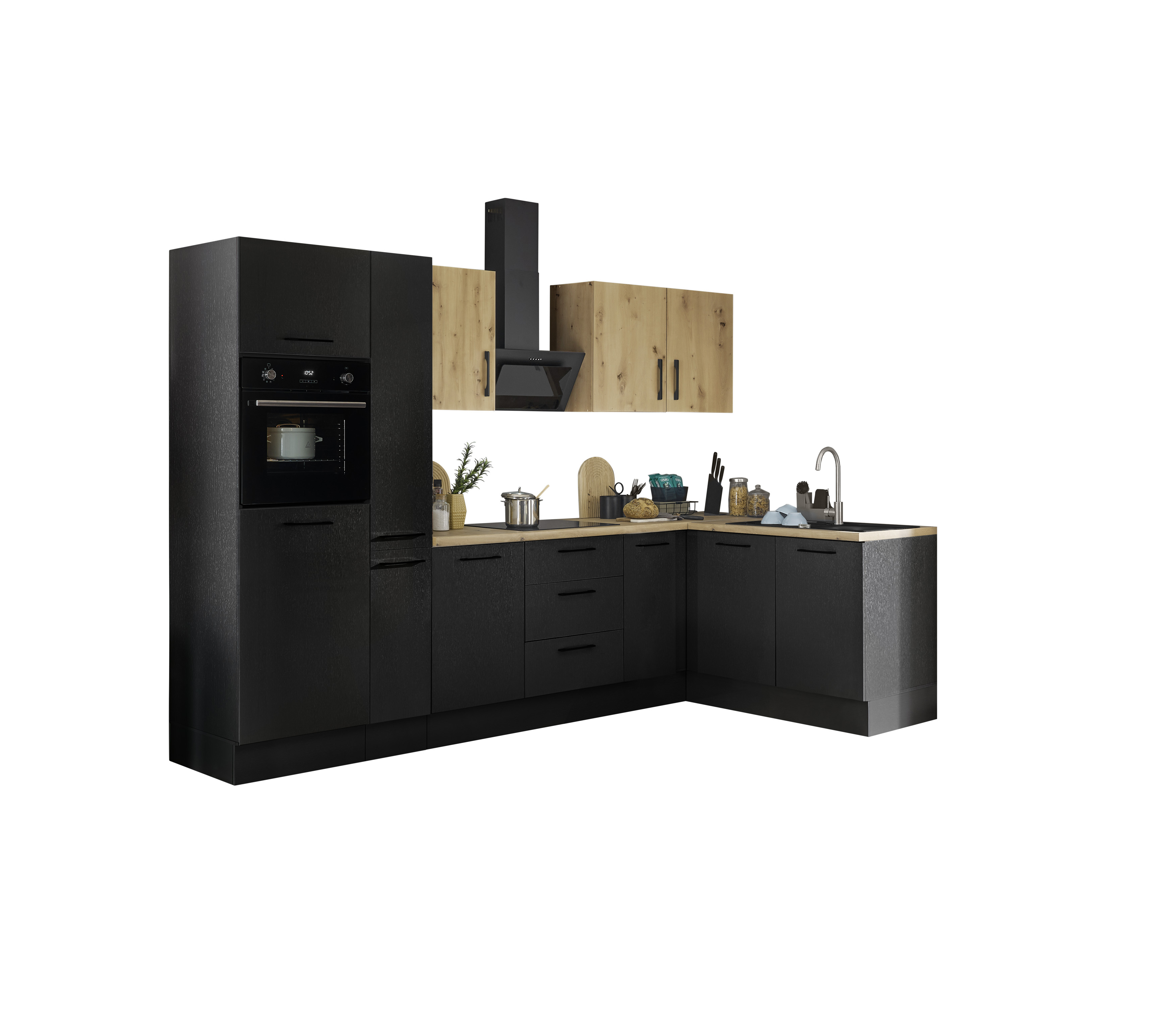 Bloc cuisine avec électroménager CORNWALL (cuisine d'angle-four-réfrigérateur-armoire coulissante) VI Bloc cuisine avec électroménager CORNWALL (cuisine d'angle-four-réfrigérateur-armoire coulissante) VI