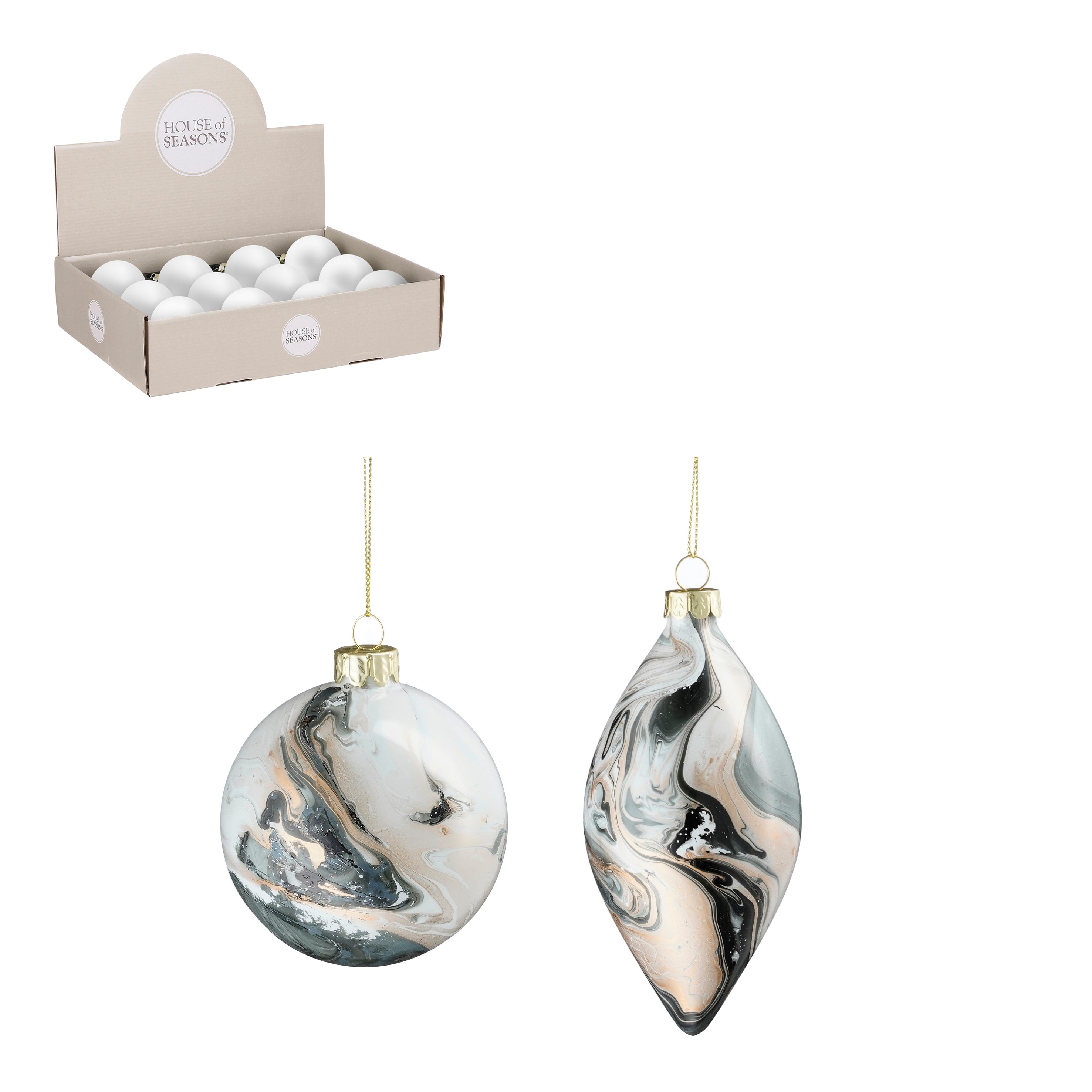 Boule de Noël 8 cm MARMOR