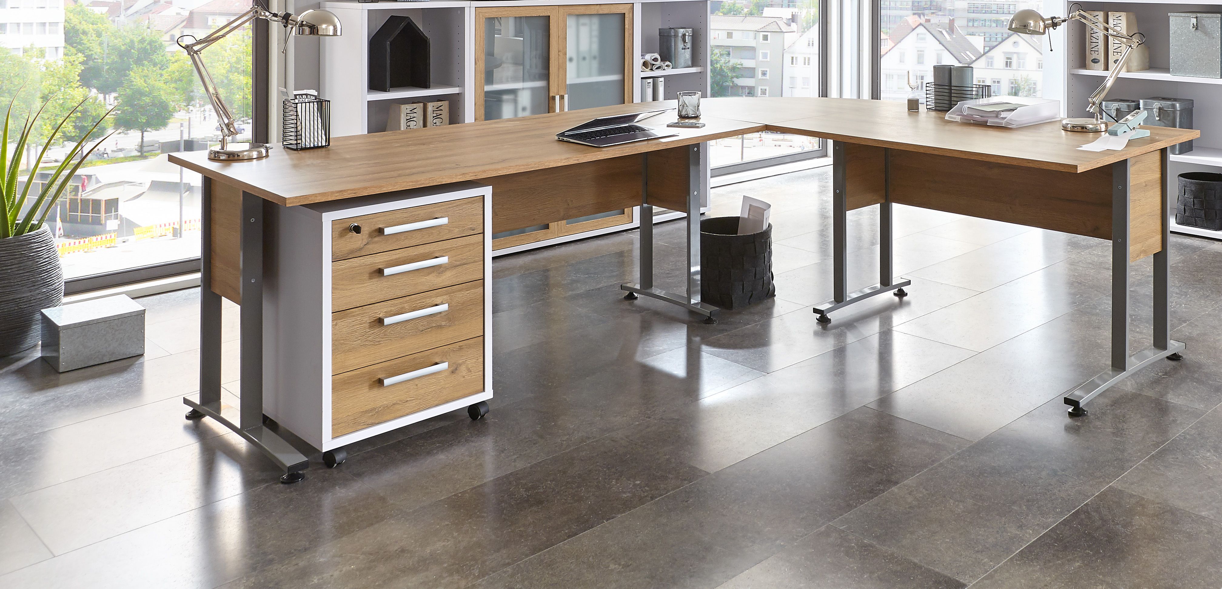 Bureau d'angle combiné CALVIA 104