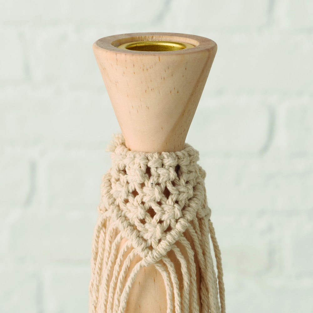 Bougeoir macramé 22cm BOHIO