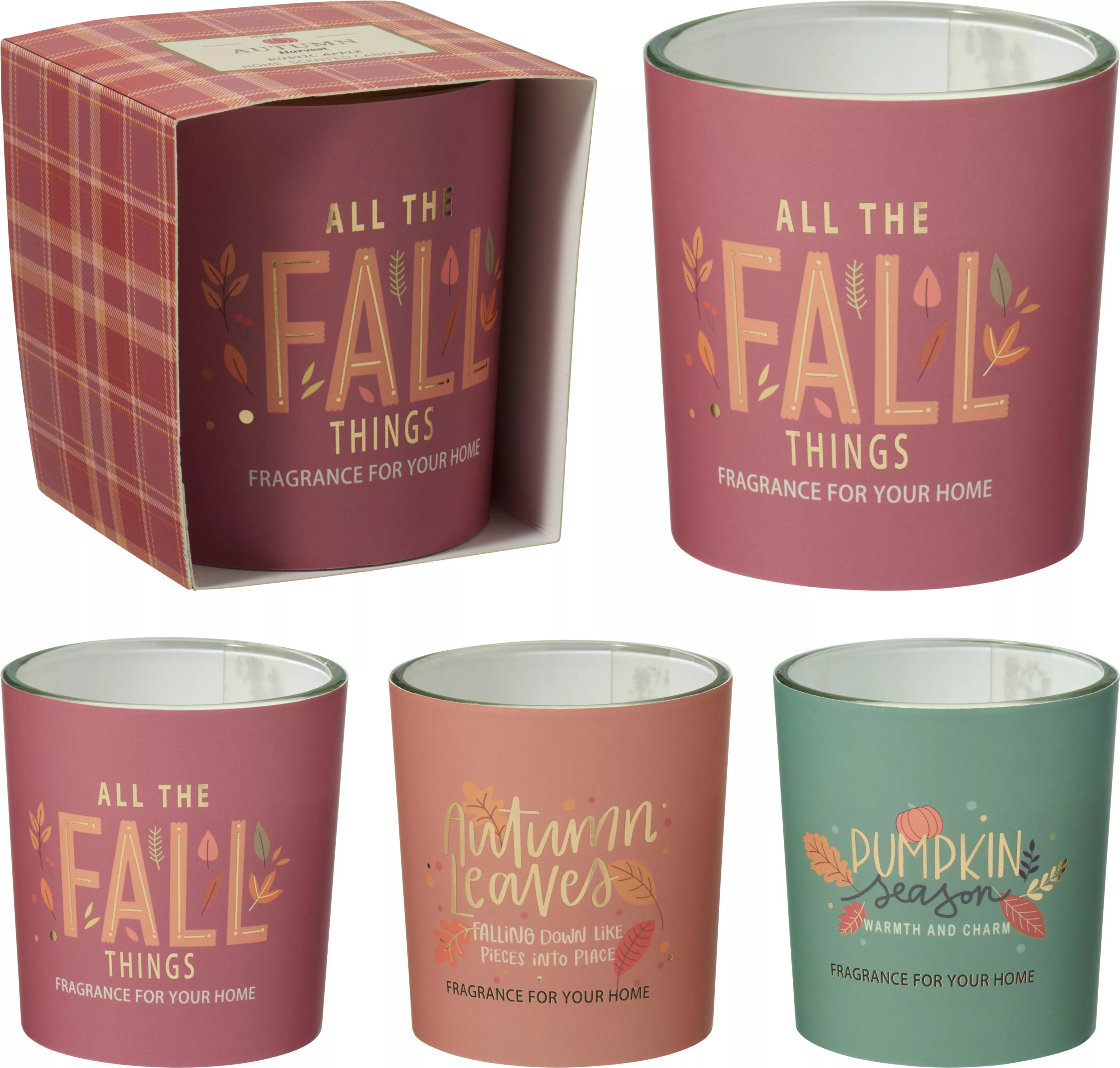 Bougie dans pot en verre HERBST