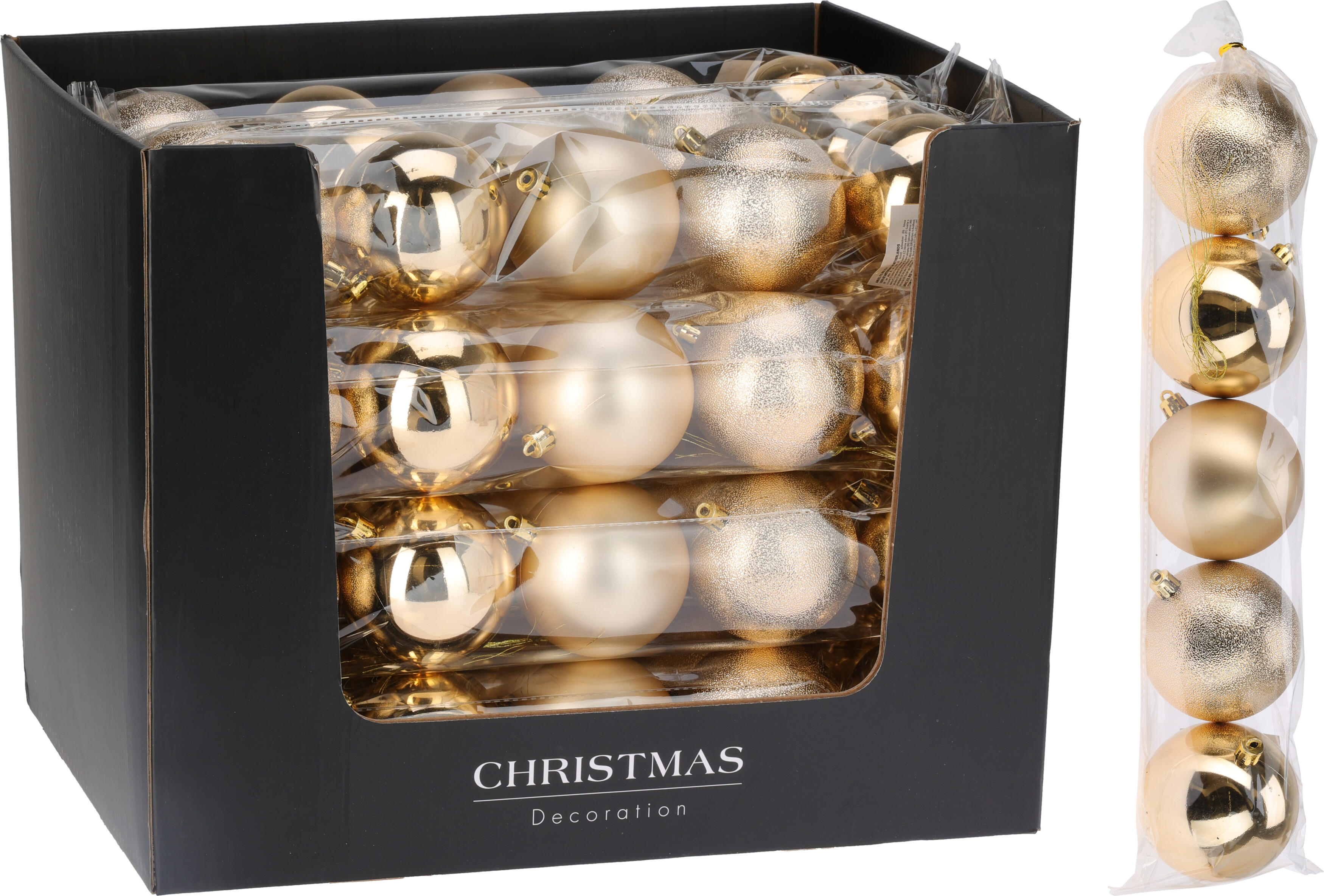 Lot de 5 boules de Noël CHRISTMAS Lot de 5 boules de Noël CHRISTMAS
