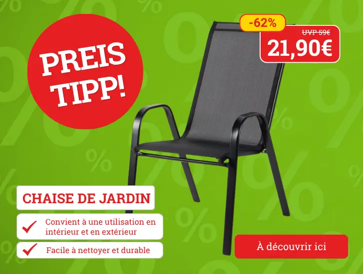 Prix INCROYABLE ! Chaise de jardin NADJA. Découvrez-la ici