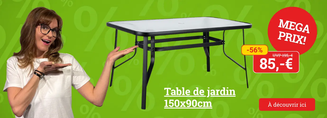 Prix INCROYABLE ! Table de jardin NADJA. Découvrez-la ici >
