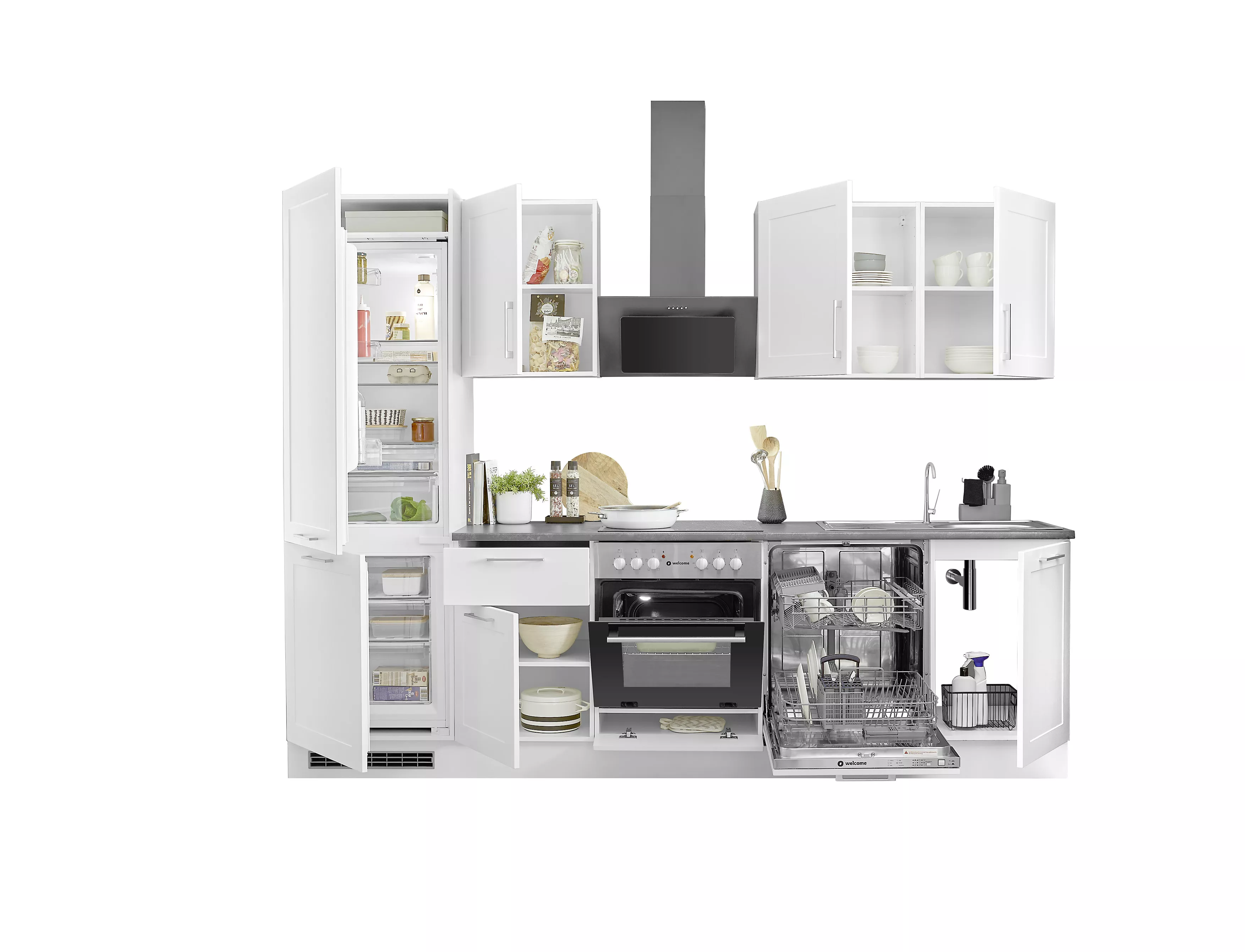 Bloc cuisine avec électroménager HASTINGS (bloc cuisine - réfrigérateur) I