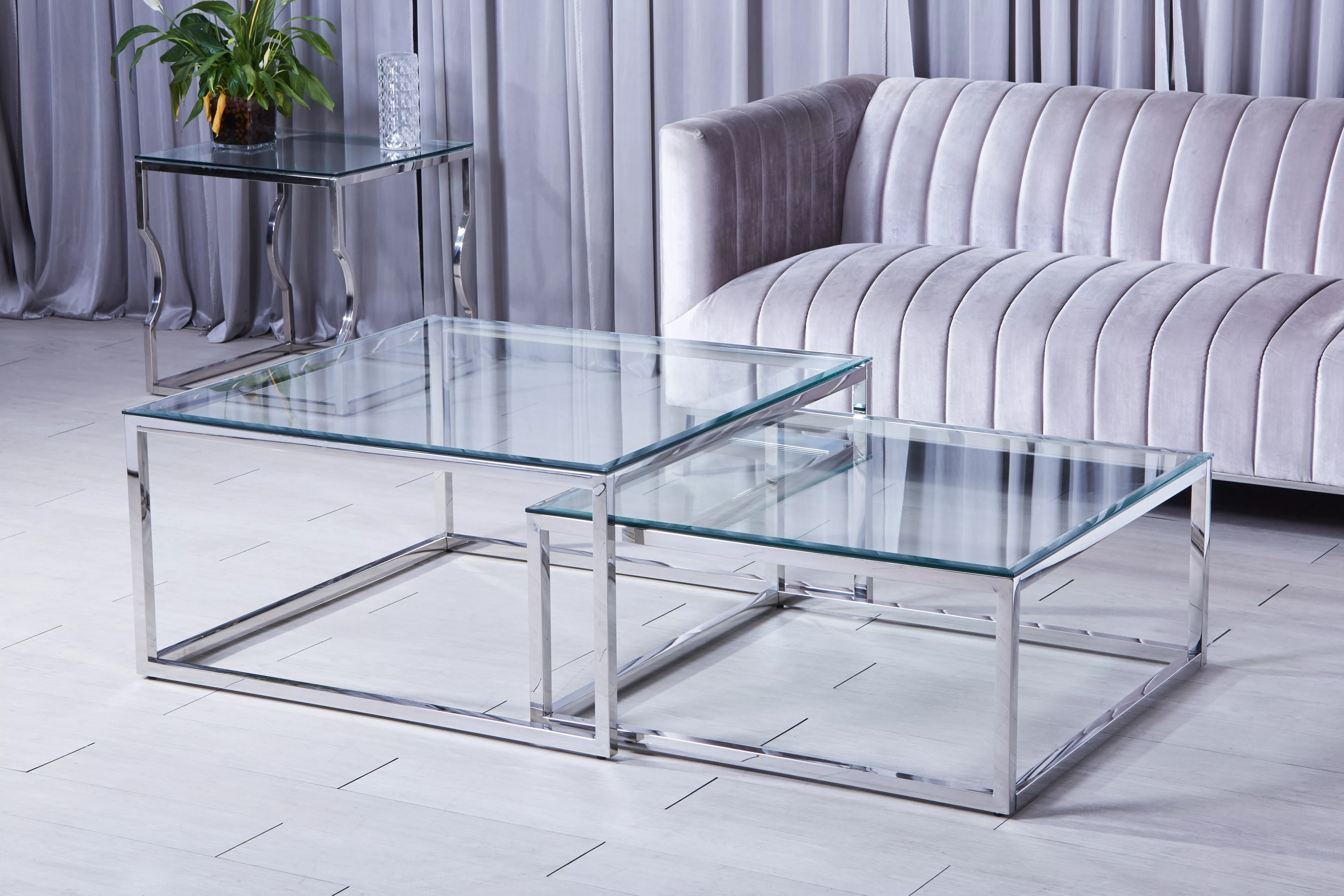 Lot de 2 tables gigognes C89A