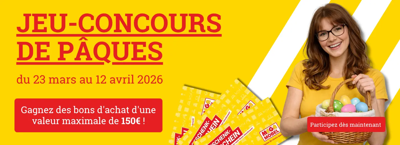 Jeu-concours de Pâques ! Gagnez des bons d'achat d'une valeur maximale de 150 €. En savoir plus ici >