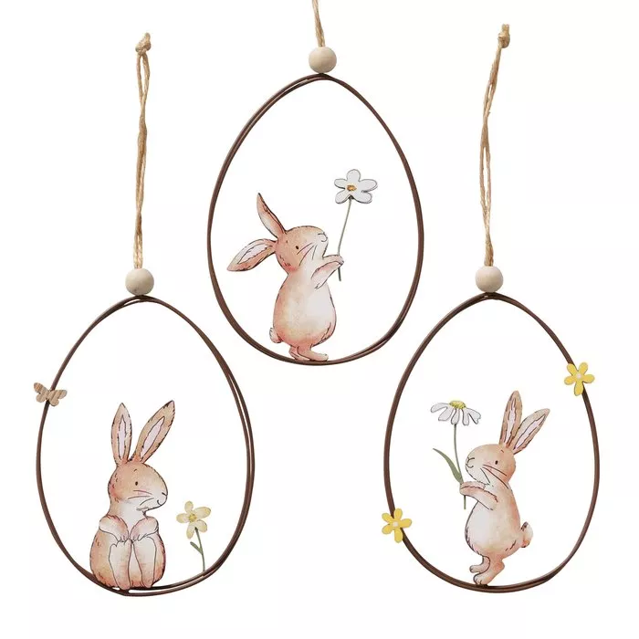 Décoration à suspendre lièvre dans œuf CHARMY