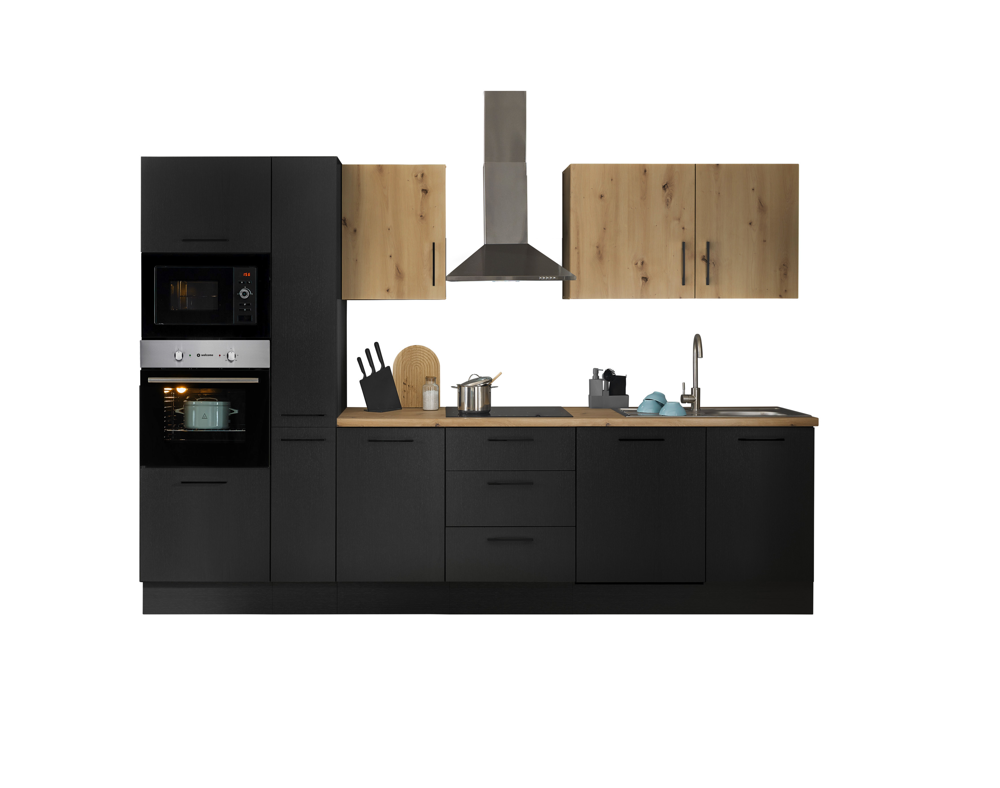 Bloc cuisine avec électroménager CORNWALL (bloc cuisine-four-lave-vaisselle-micro-ondes-armoire coulissante) III Bloc cuisine avec électroménager CORNWALL (bloc cuisine-four-lave-vaisselle-micro-ondes-armoire coulissante) III