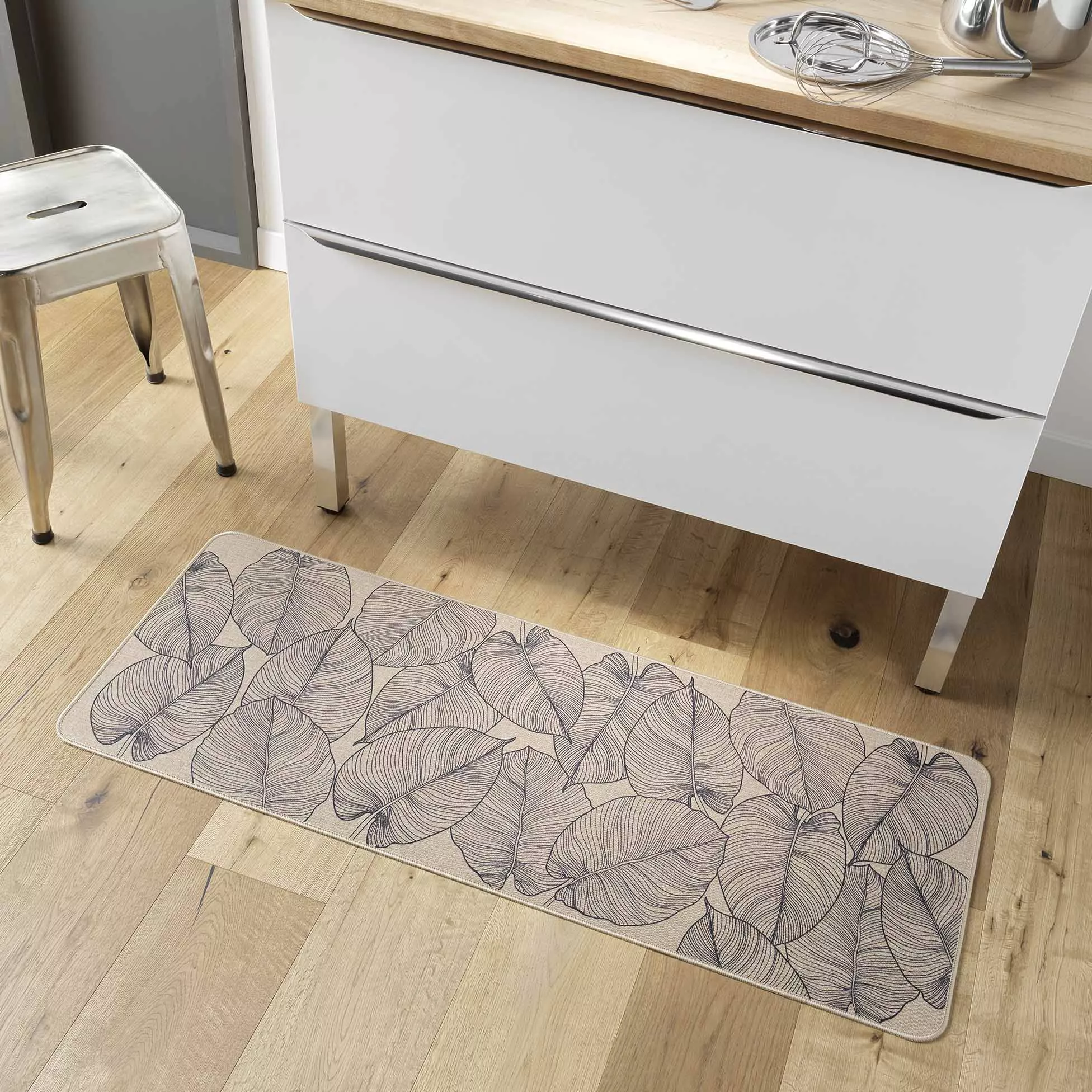 Tapis de cuisine feuilles JADE