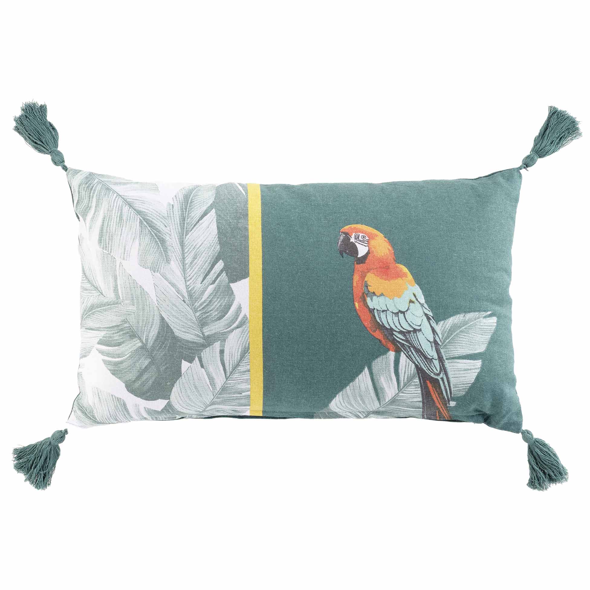 Coussin décoratif avec pompons perroquet OUTDOOR