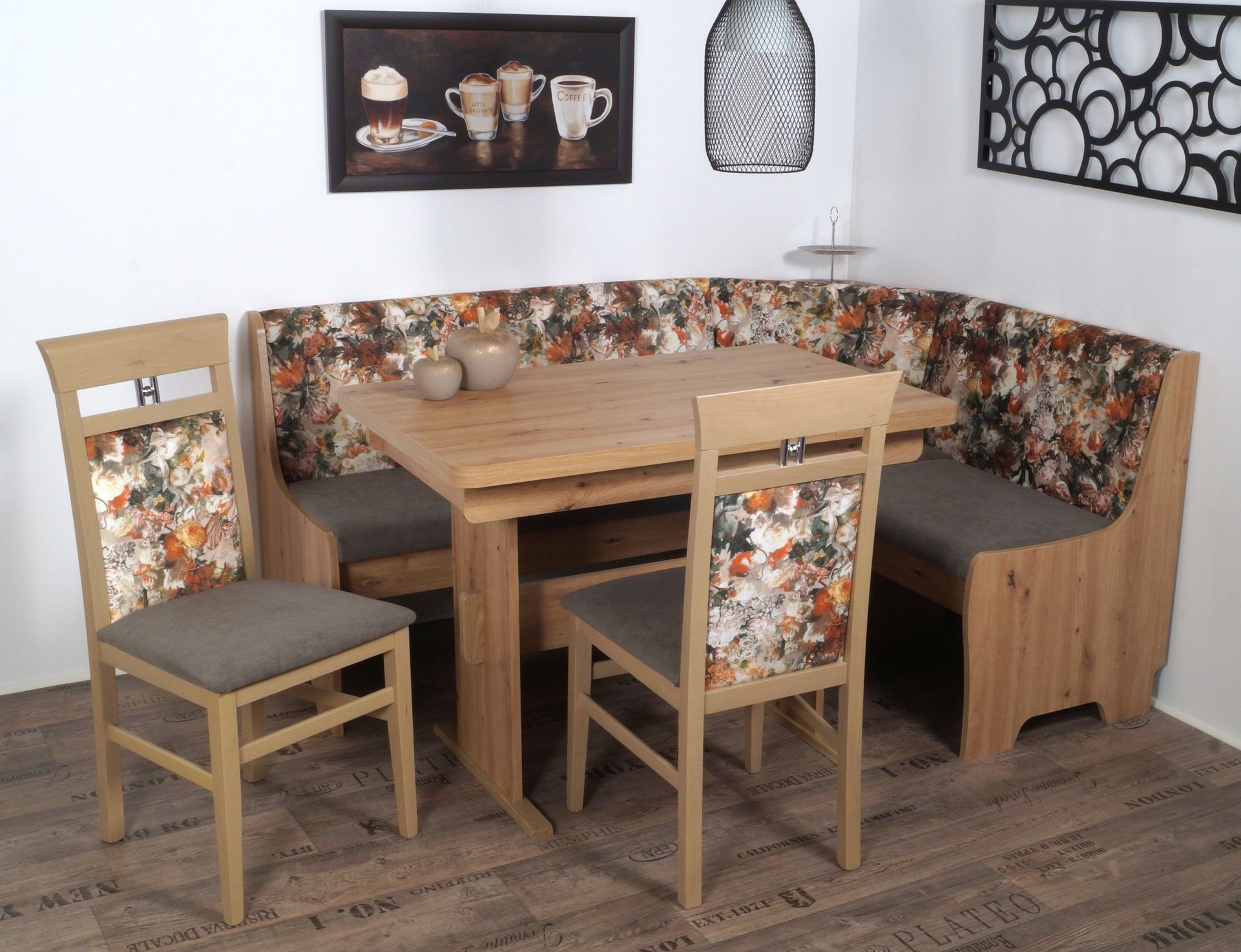 Coin repas avec banquette d'angle 4 éléments BREMEN MT