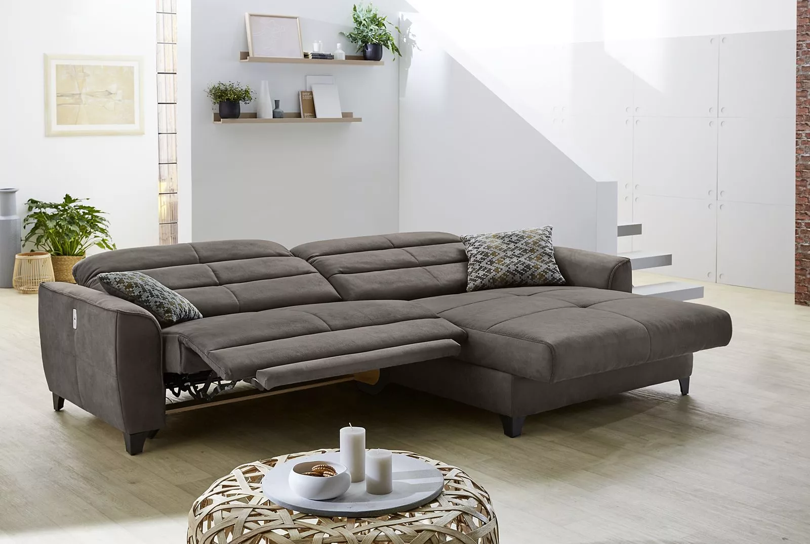 Canapé d'angle avec fonction relax DOUBLE-ONE