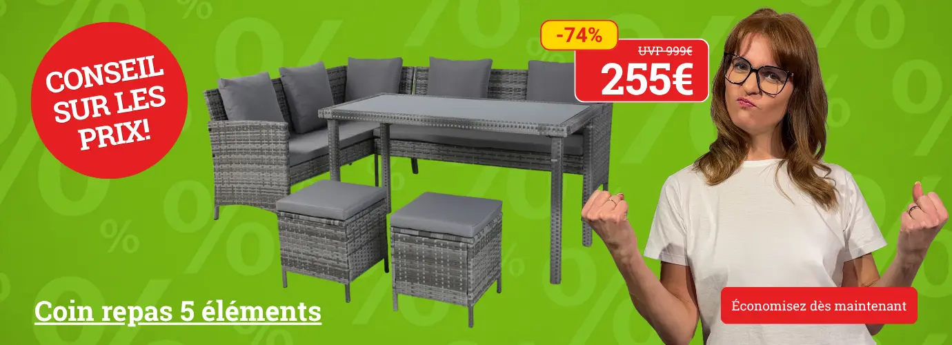 Bon plan ! Ensemble de salle à manger d'extérieur 5 pièces. Découvrez-le ici >