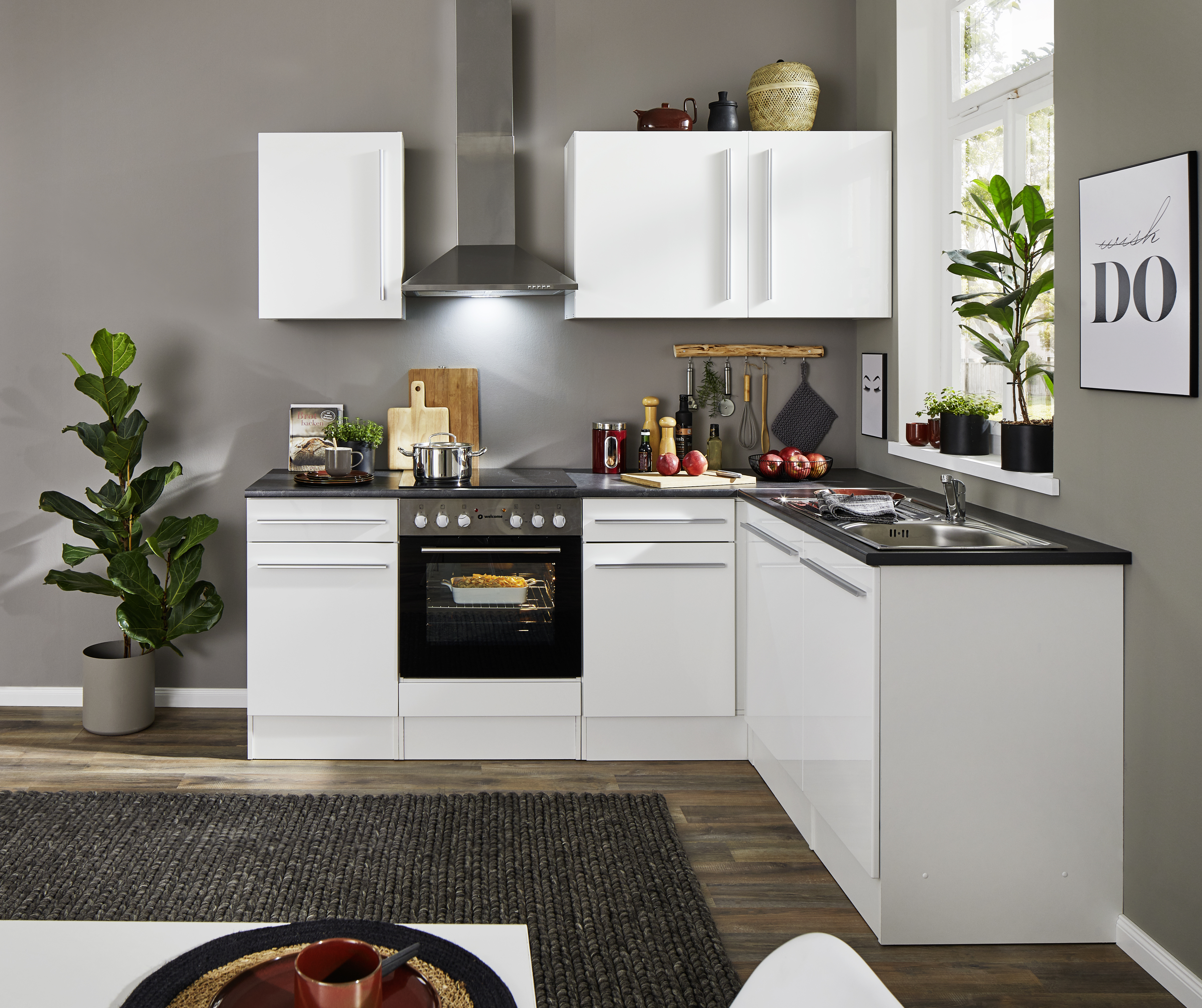 Bloc cuisine avec électroménager JAZZ 8 (cuisine d'angle) I