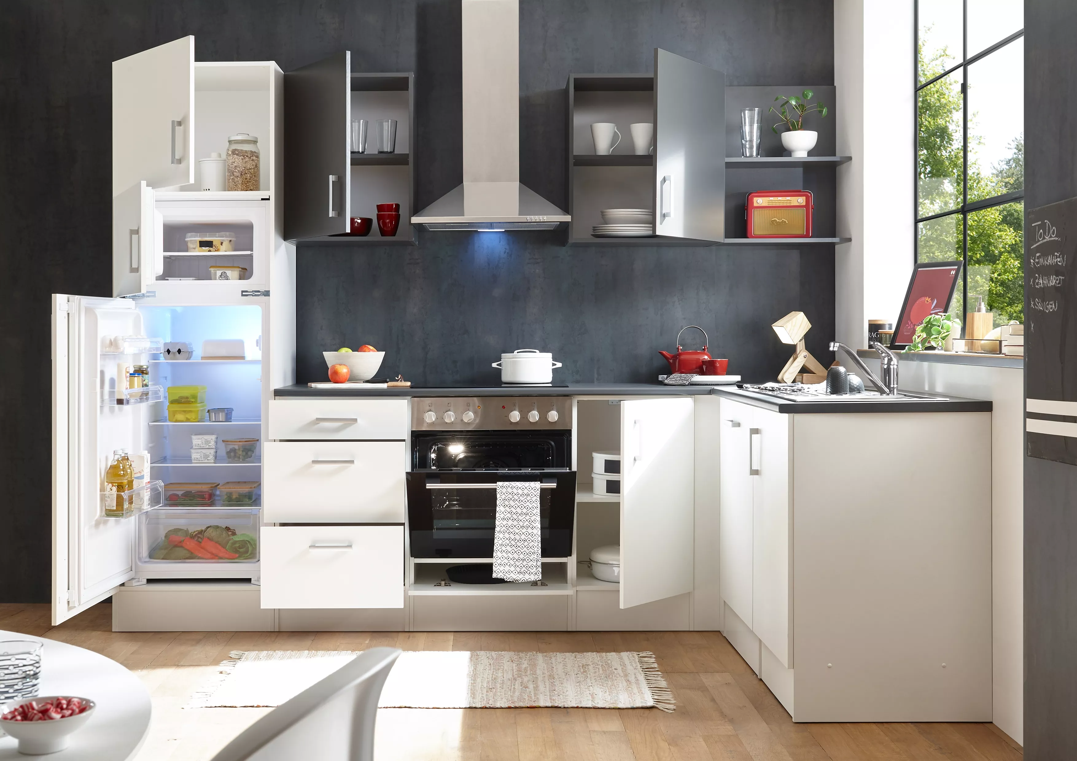 Cuisine d'angle avec électroménager CORNER 280 ECK+E EGKC