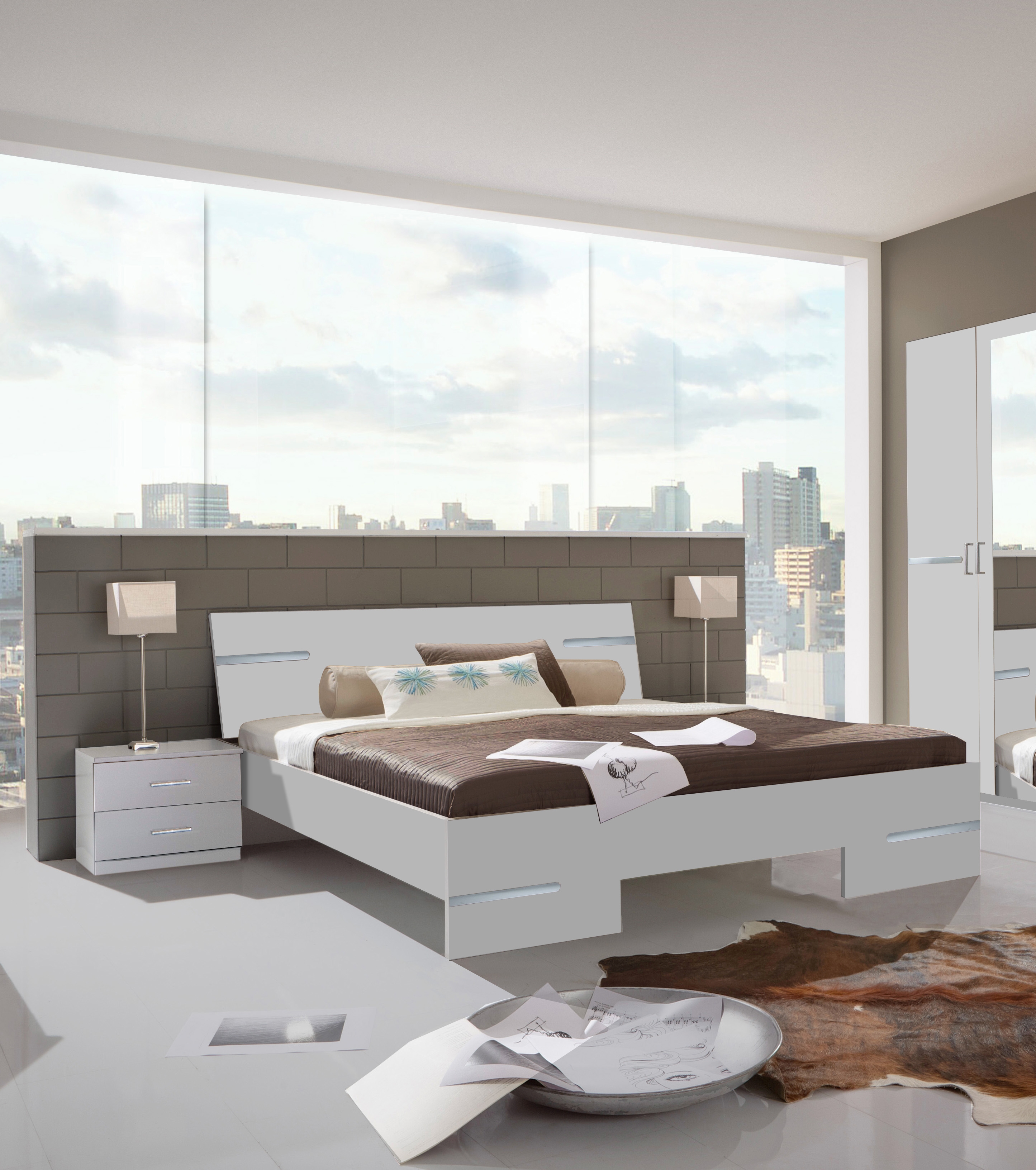 Lit avec chevets ANNA Lit avec chevets ANNA