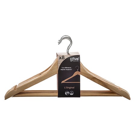 Lot de 8 cintres en bois HANG´UP