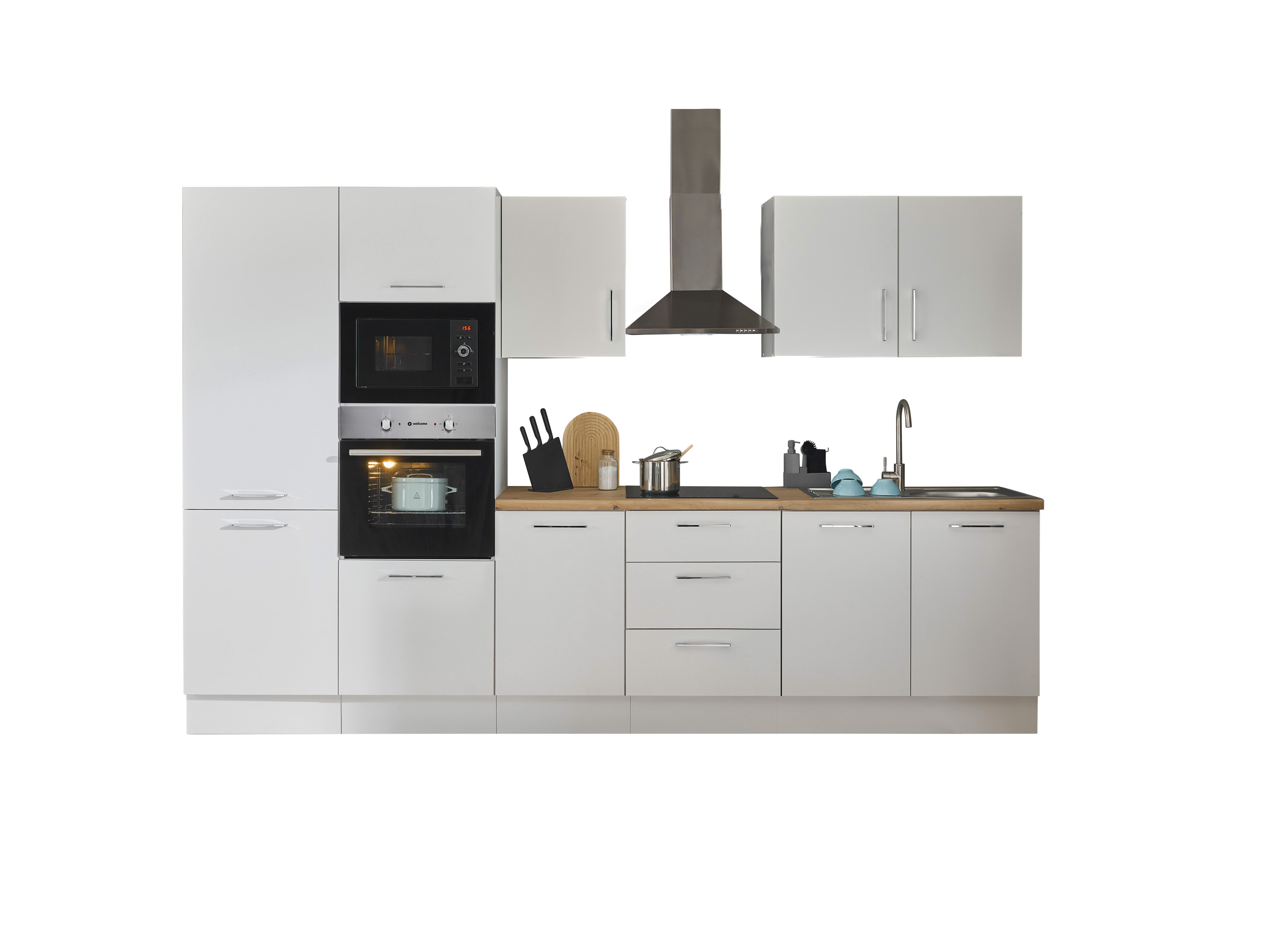 Bloc cuisine avec électroménager CORNWALL (bloc cuisine-four-réfrigérateur-micro-ondes) I Bloc cuisine avec électroménager CORNWALL (bloc cuisine-four-réfrigérateur-micro-ondes) I